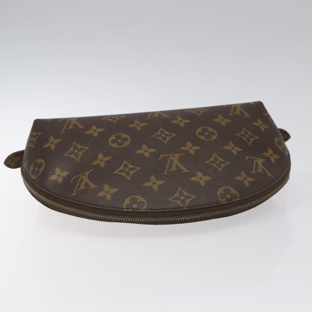 LOUIS VUITTON Monogram Trousse Demi Ronde Cosmetic Pouch M47520 LV Auth 113338