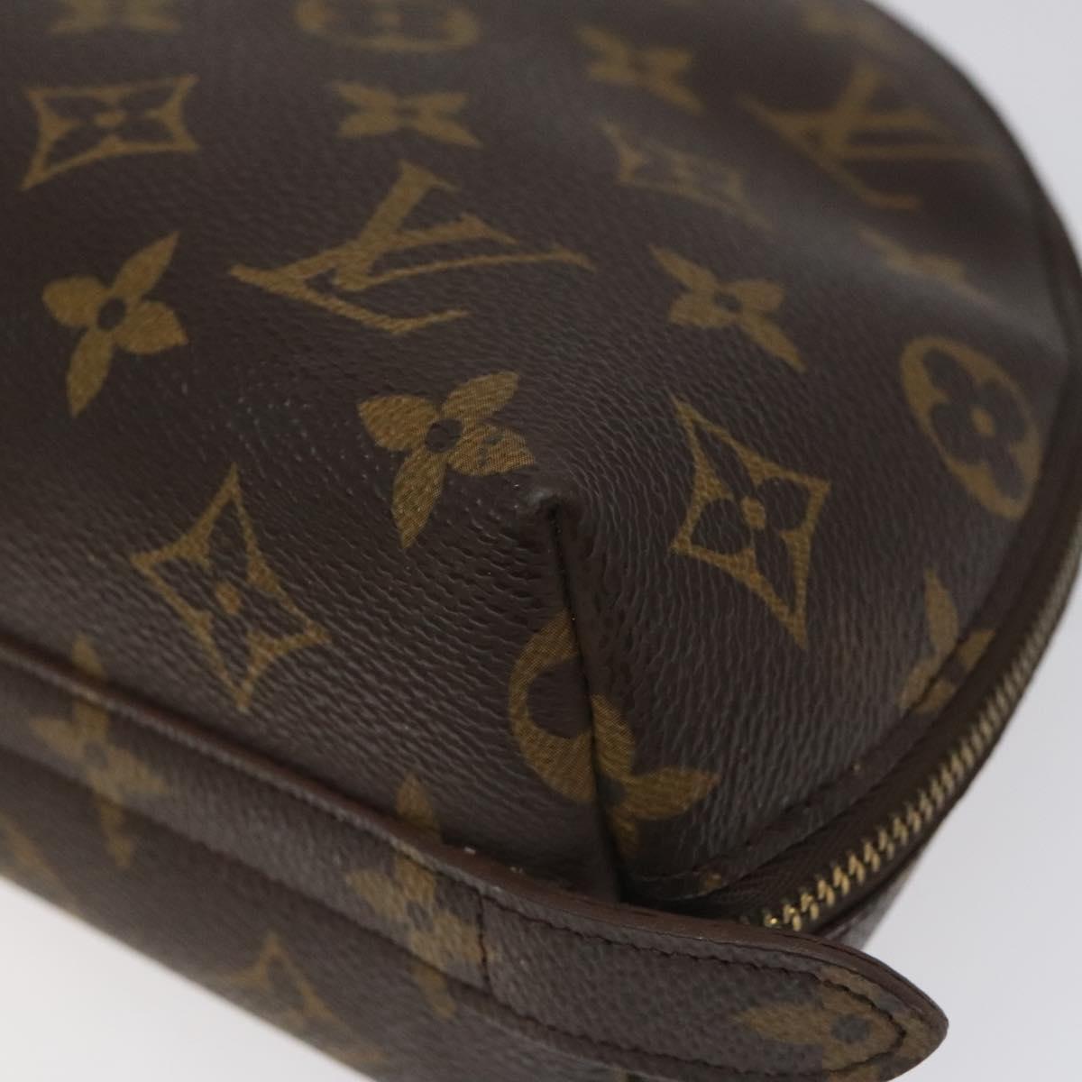 LOUIS VUITTON Monogram Trousse Demi Ronde Cosmetic Pouch M47520 LV Auth 113338