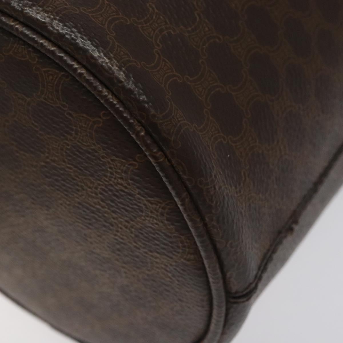 CELINE Macadam Canvas Shoulder Bag PVC Leather Brown Auth 113406