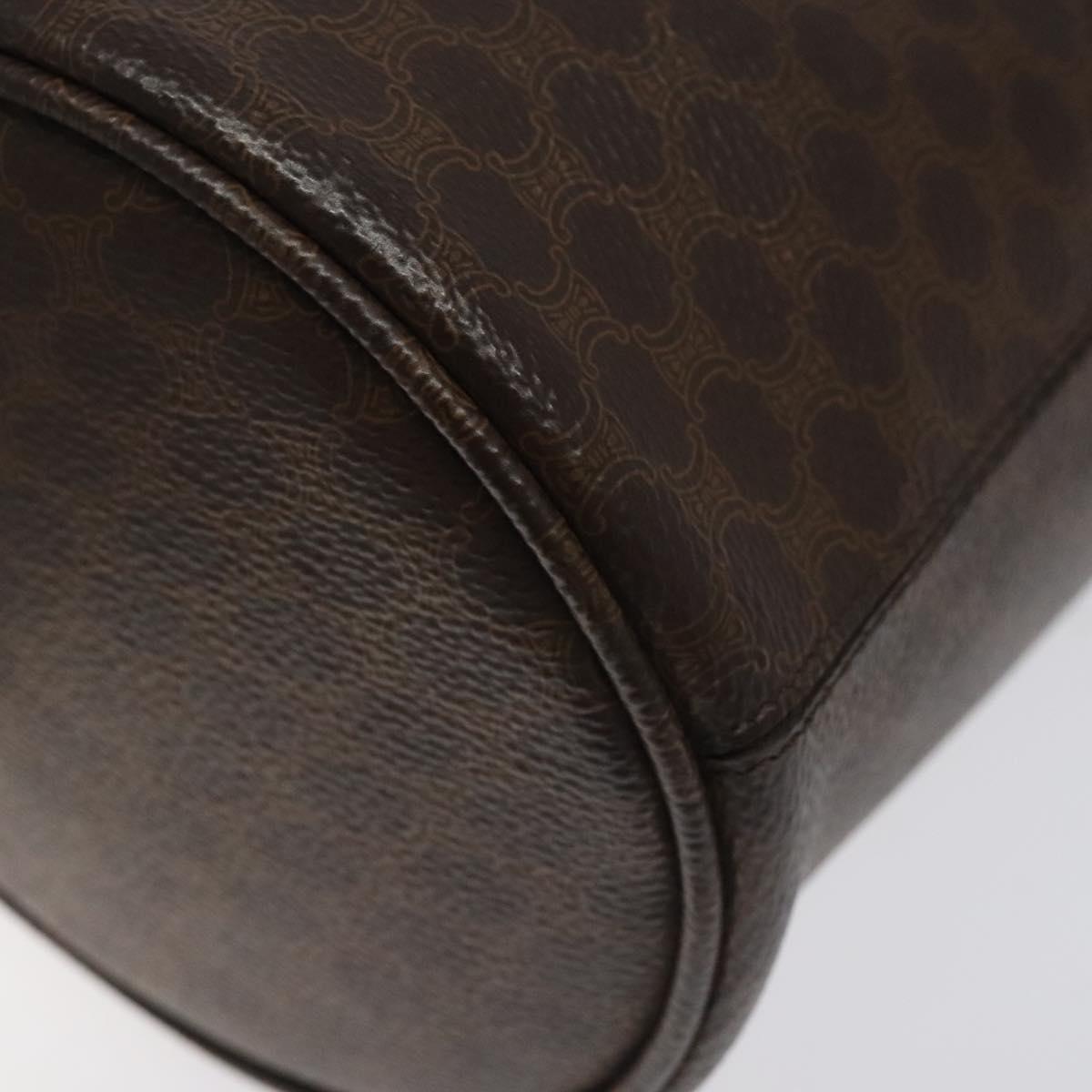 CELINE Macadam Canvas Shoulder Bag PVC Leather Brown Auth 113406