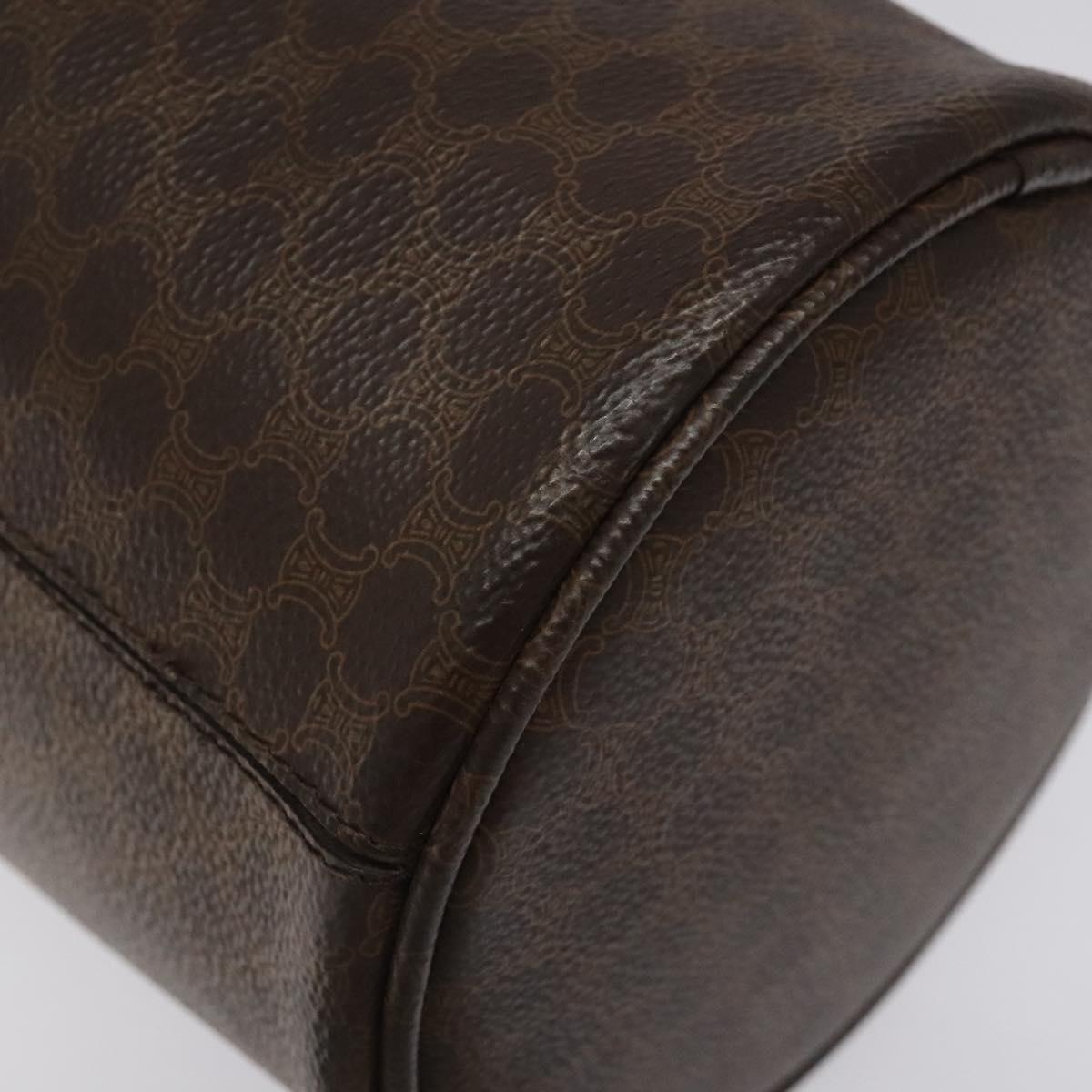 CELINE Macadam Canvas Shoulder Bag PVC Leather Brown Auth 113406