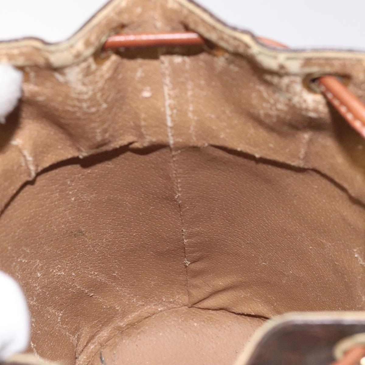 CELINE Macadam Canvas Shoulder Bag PVC Leather Brown Auth 113406