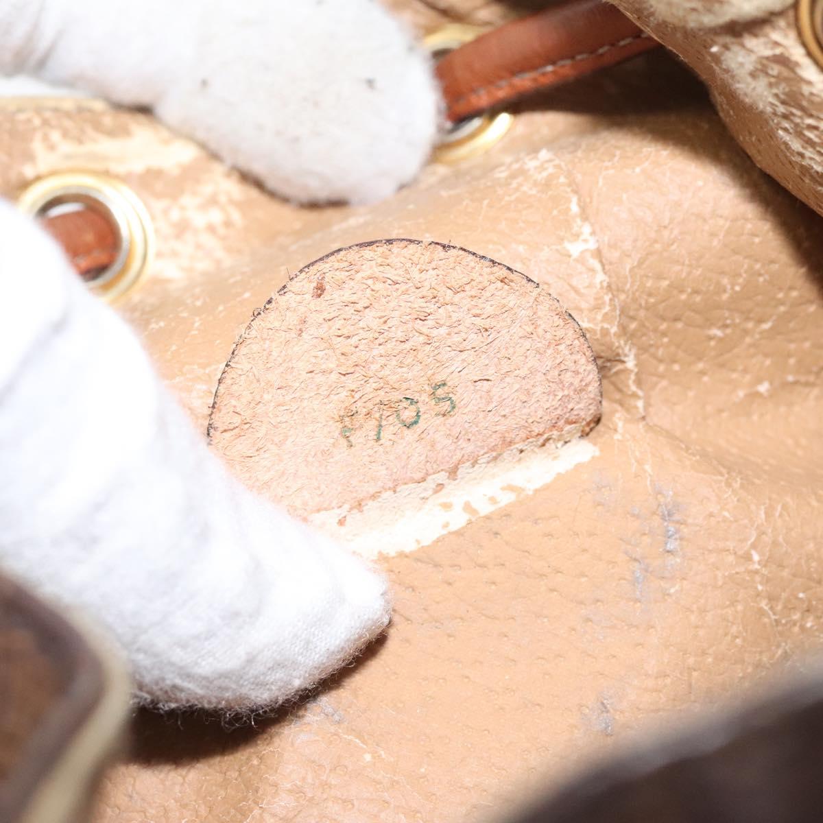 CELINE Macadam Canvas Shoulder Bag PVC Leather Brown Auth 113406