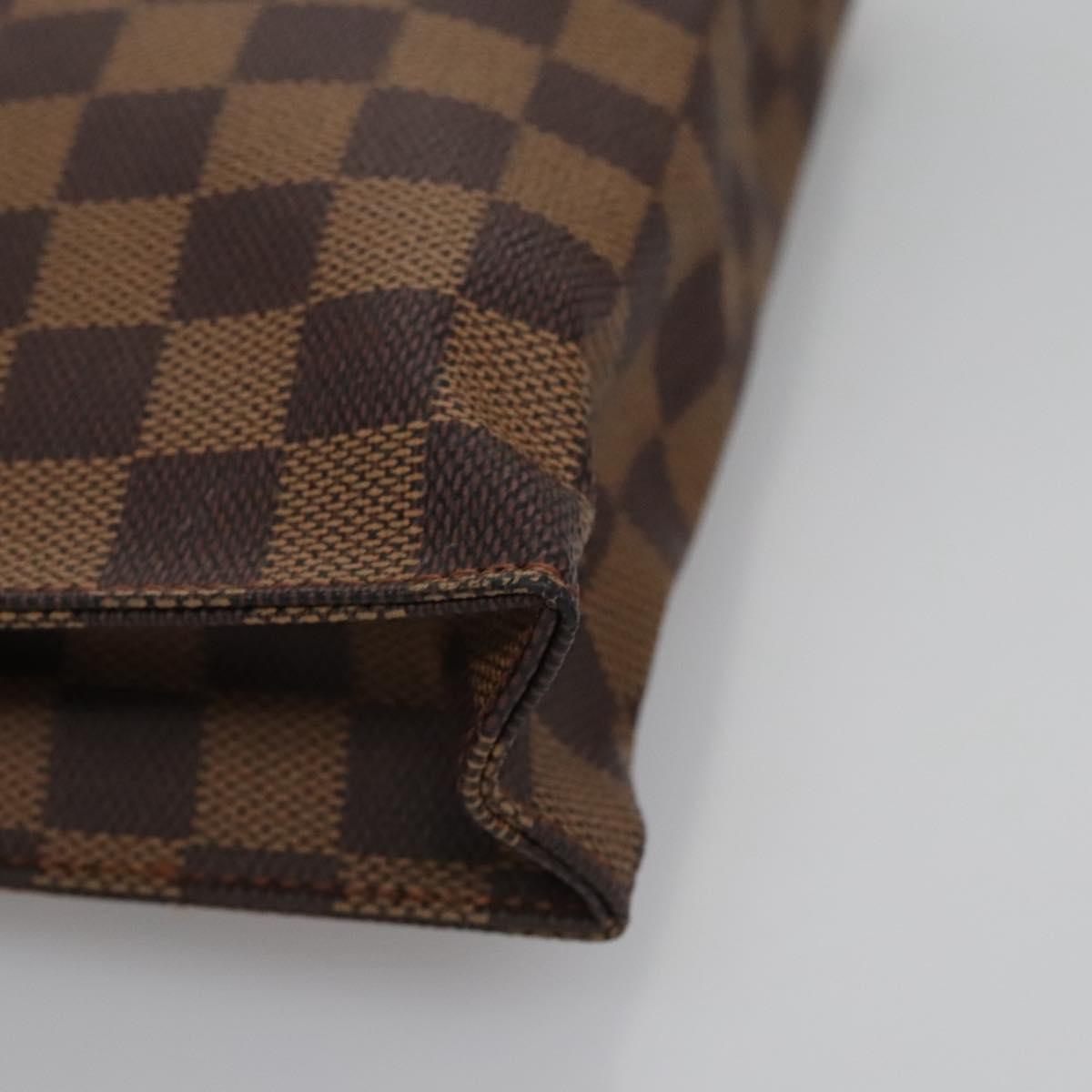 LOUIS VUITTON Damier Ebene Poche Toilette 26 Pouch N47543 LV Auth 113430