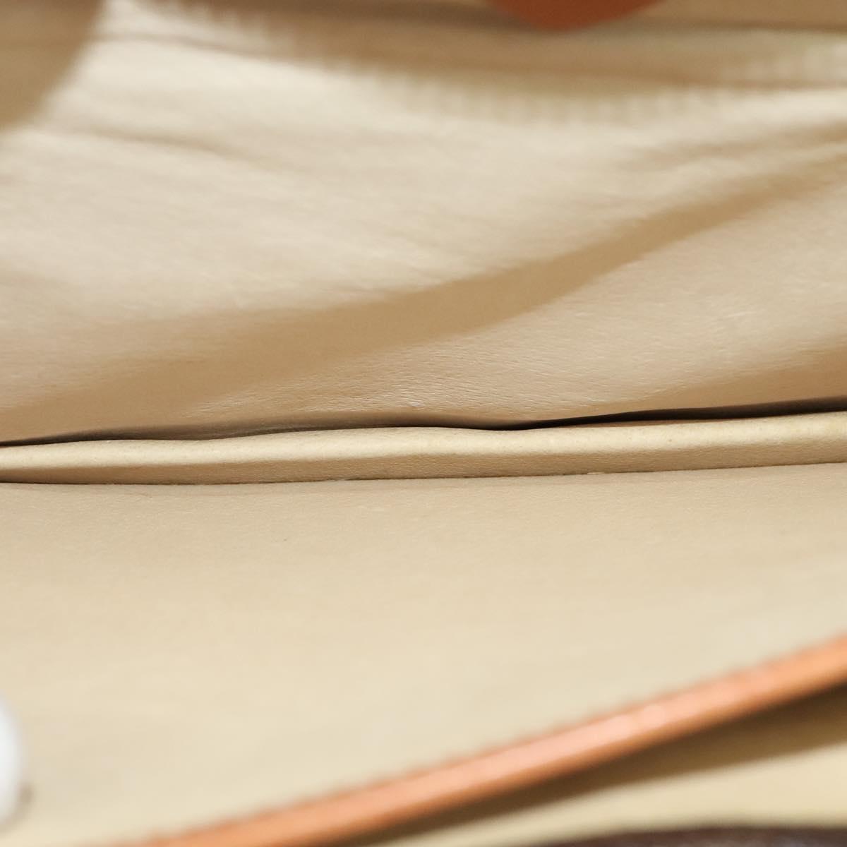 CELINE Macadam Canvas Business Bag PVC Leather Brown Gold Auth 113439