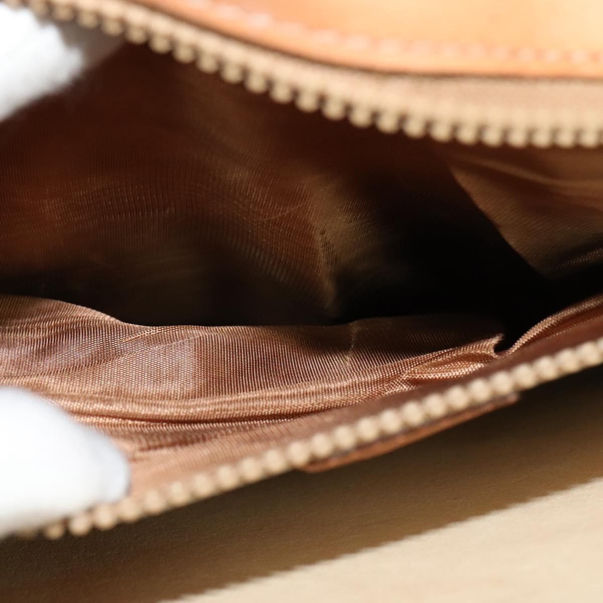 CELINE Macadam Canvas Business Bag PVC Leather Brown Gold Auth 113439