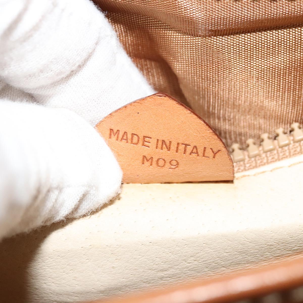 CELINE Macadam Canvas Business Bag PVC Leather Brown Gold Auth 113439