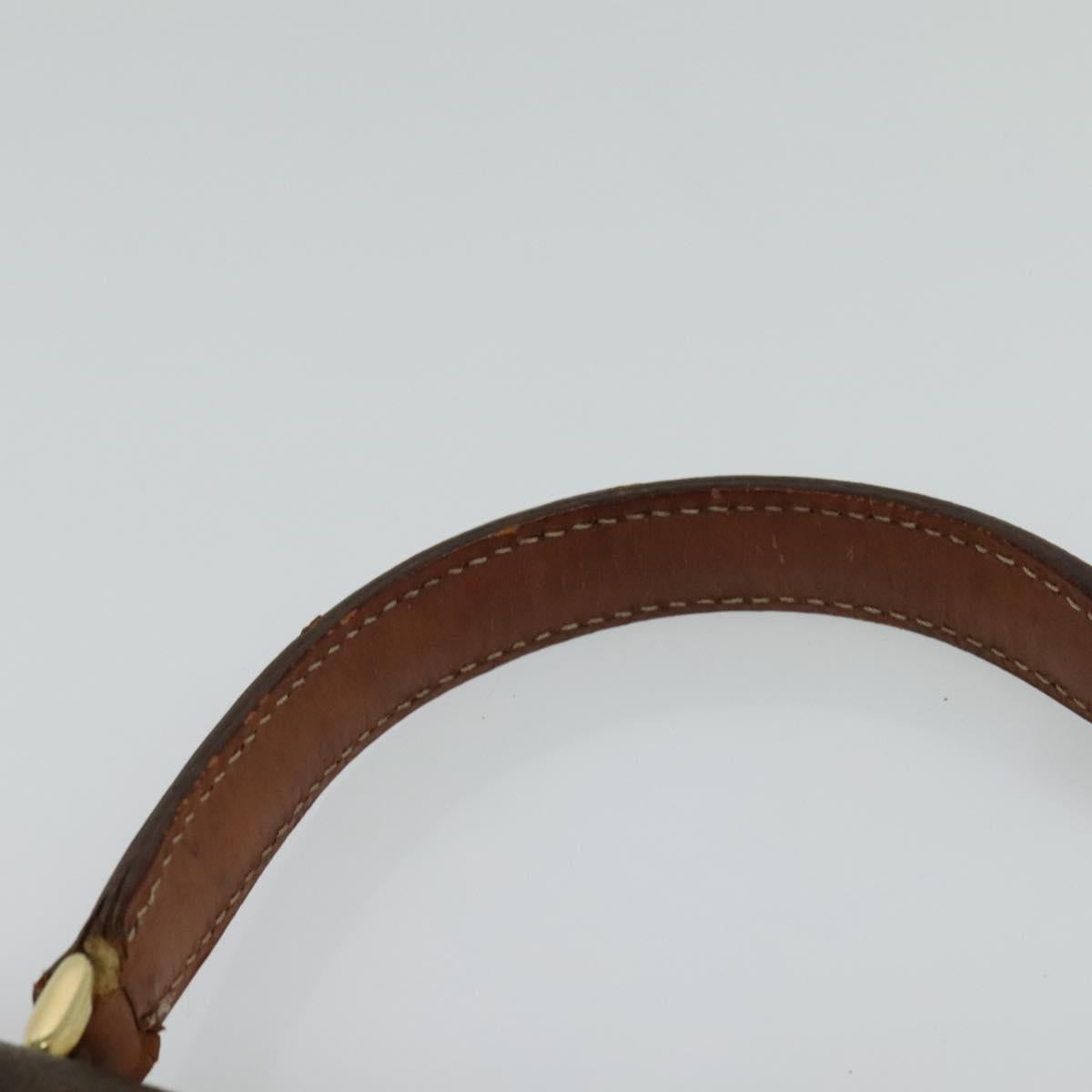 CELINE Macadam Canvas Business Bag PVC Leather Brown Gold Auth 113439