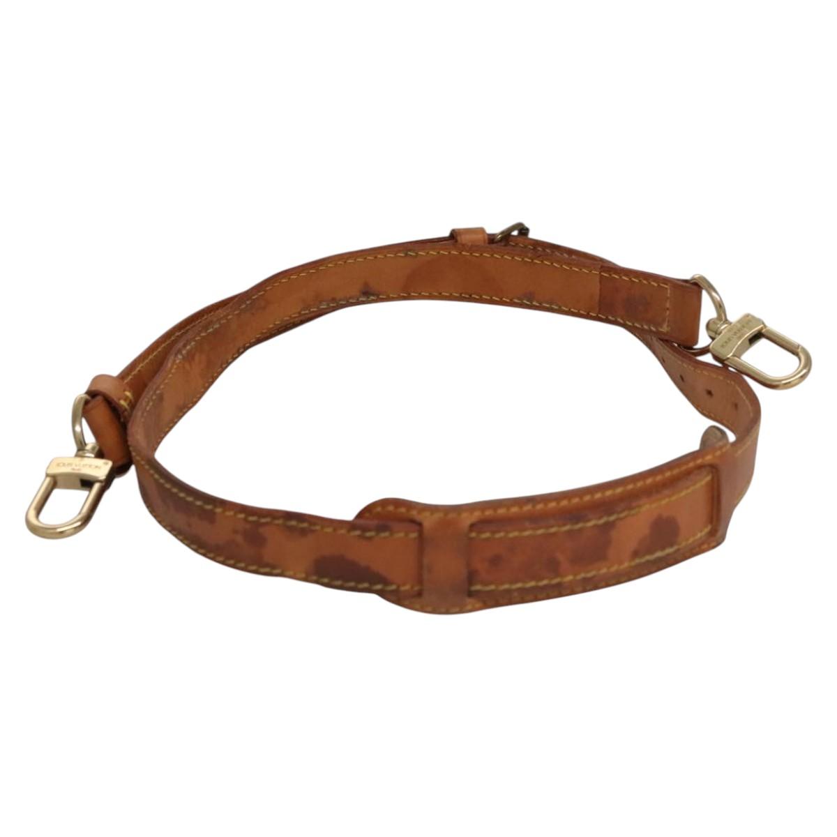 LOUIS VUITTON Adjustable Shoulder Strap Leather 35.8""-43.3"" Beige Auth 113464