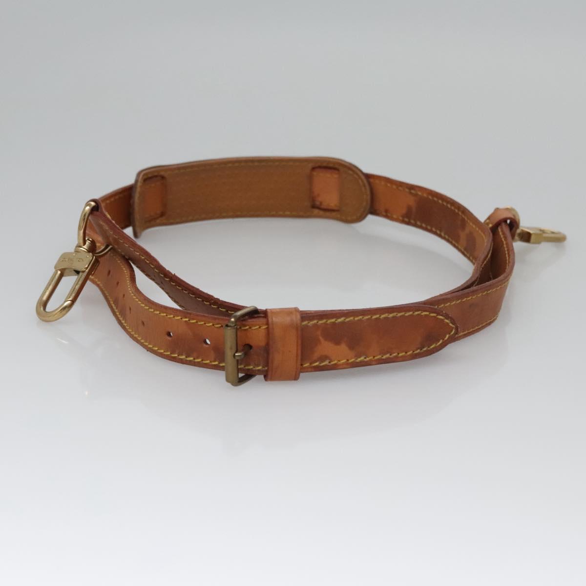 LOUIS VUITTON Adjustable Shoulder Strap Leather 35.8""-43.3"" Beige Auth 113464