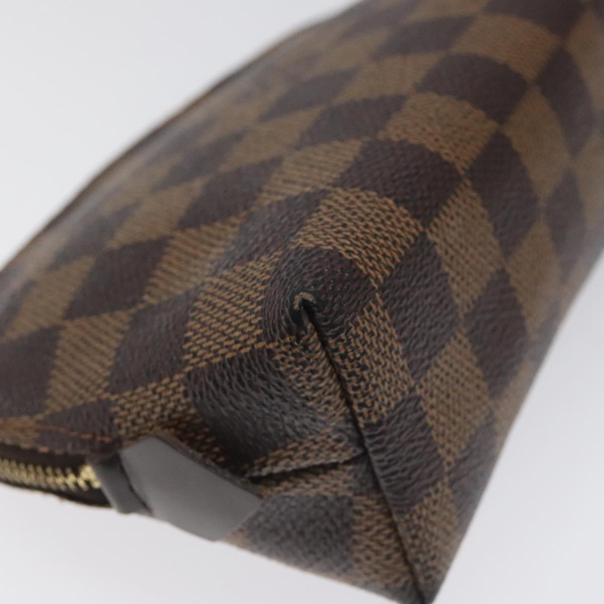 LOUIS VUITTON Damier Ebene Pochette Cosmetic PM Pouch N47516 LV Auth 113477