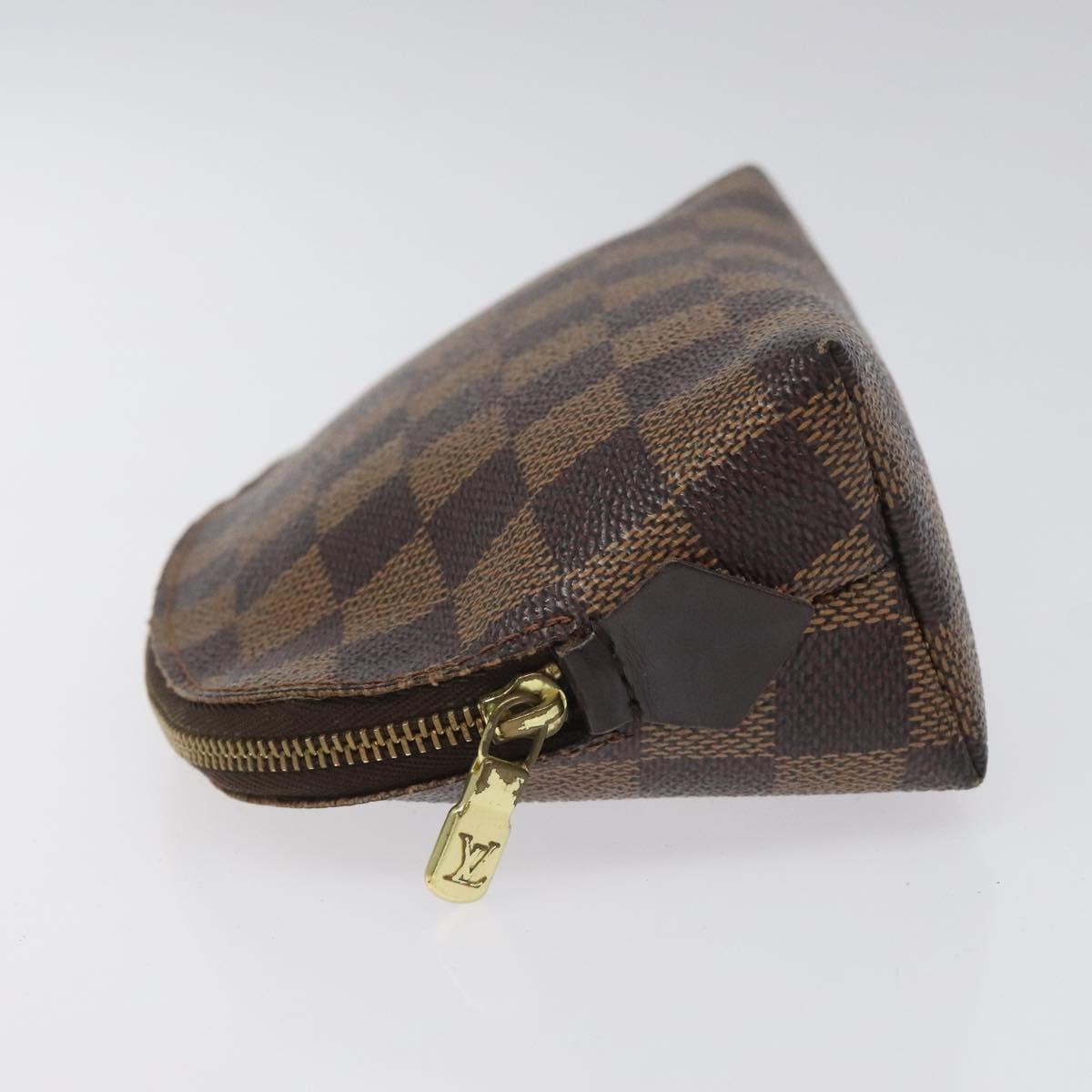 LOUIS VUITTON Damier Ebene Pochette Cosmetic PM Pouch N47516 LV Auth 113477