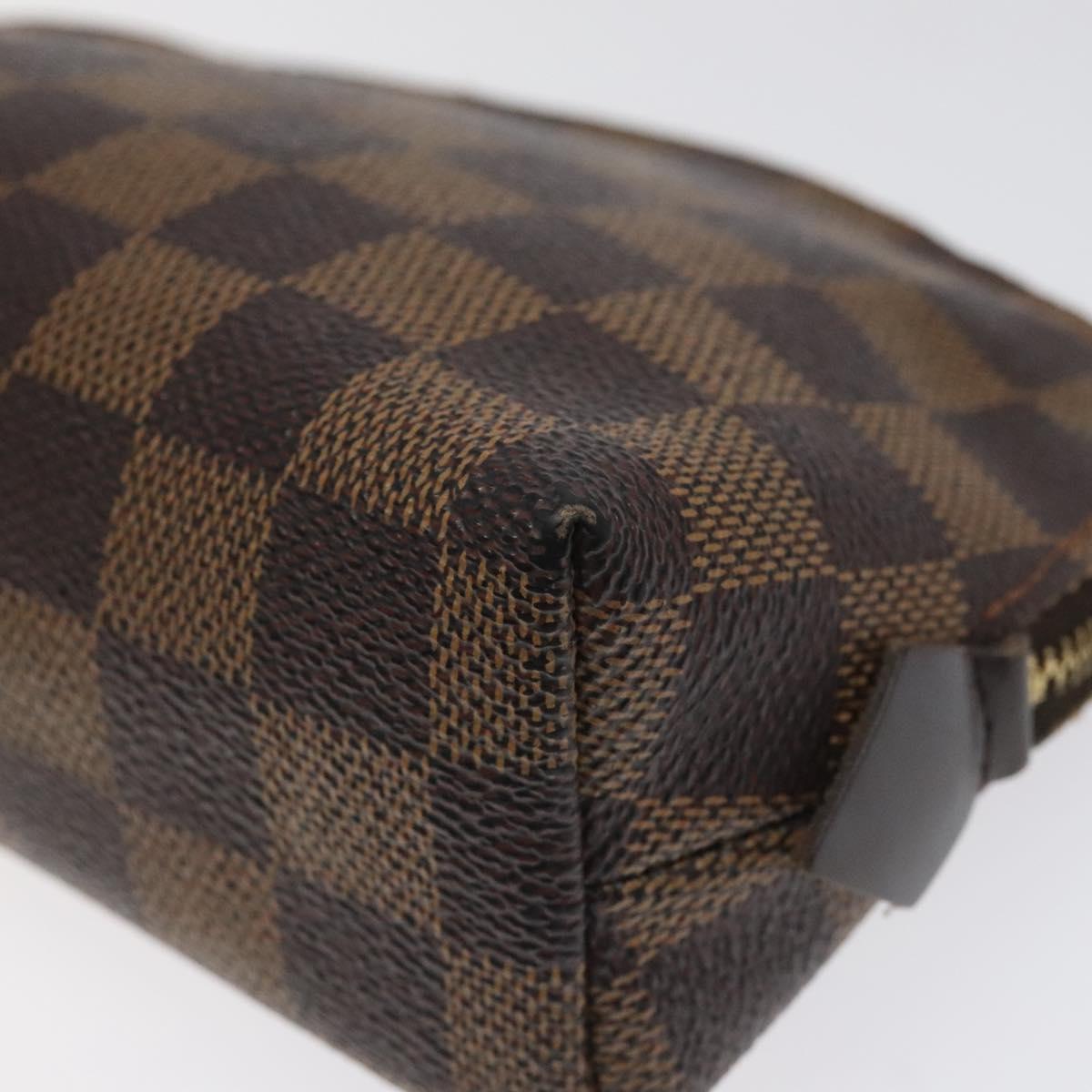 LOUIS VUITTON Damier Ebene Pochette Cosmetic PM Pouch N47516 LV Auth 113477