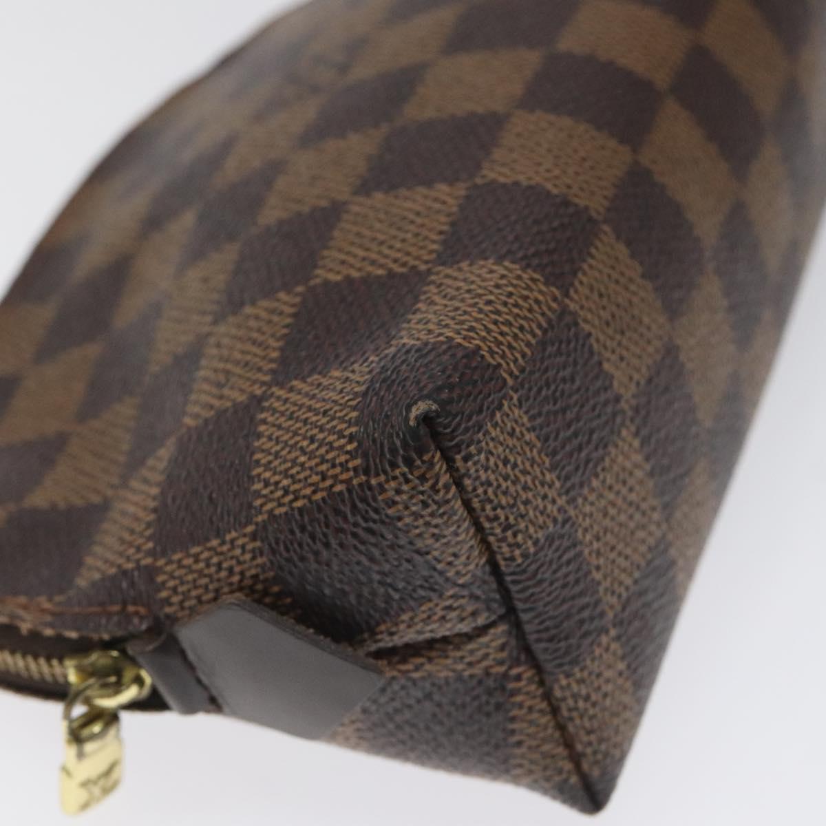 LOUIS VUITTON Damier Ebene Pochette Cosmetic PM Pouch N47516 LV Auth 113477