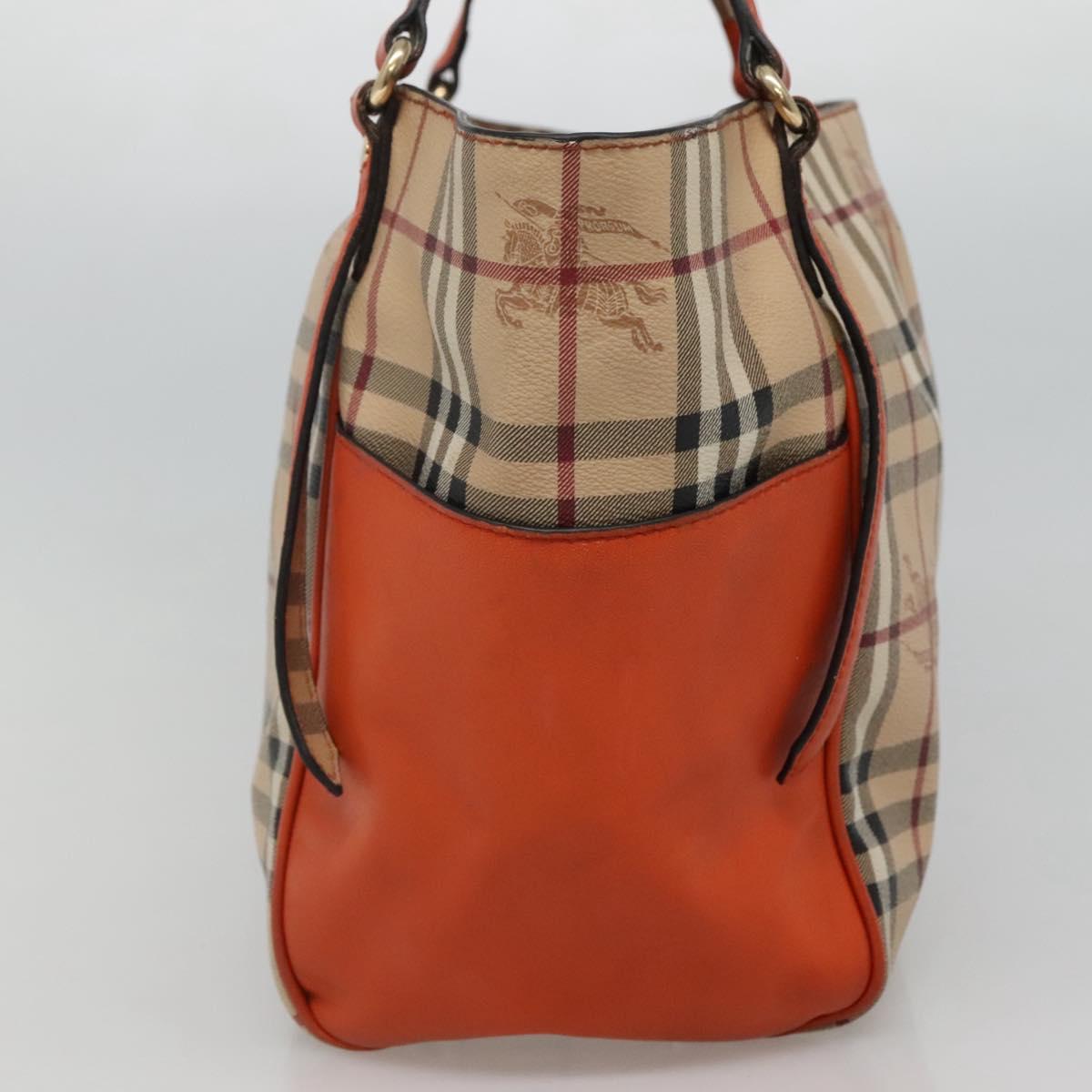 BURBERRY Nova Check Tote Bag PVC Beige Auth 113501
