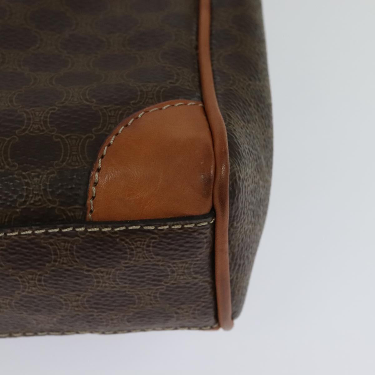 CELINE Macadam Canvas Shoulder Bag PVC Brown Gold Auth 113509