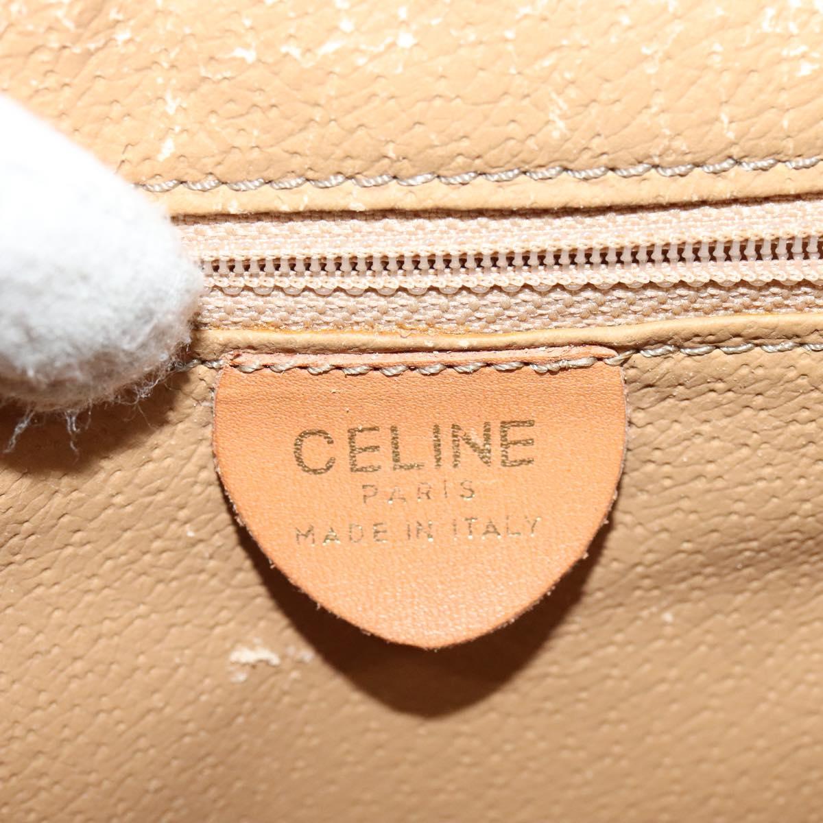 CELINE Macadam Canvas Shoulder Bag PVC Brown Gold Auth 113509