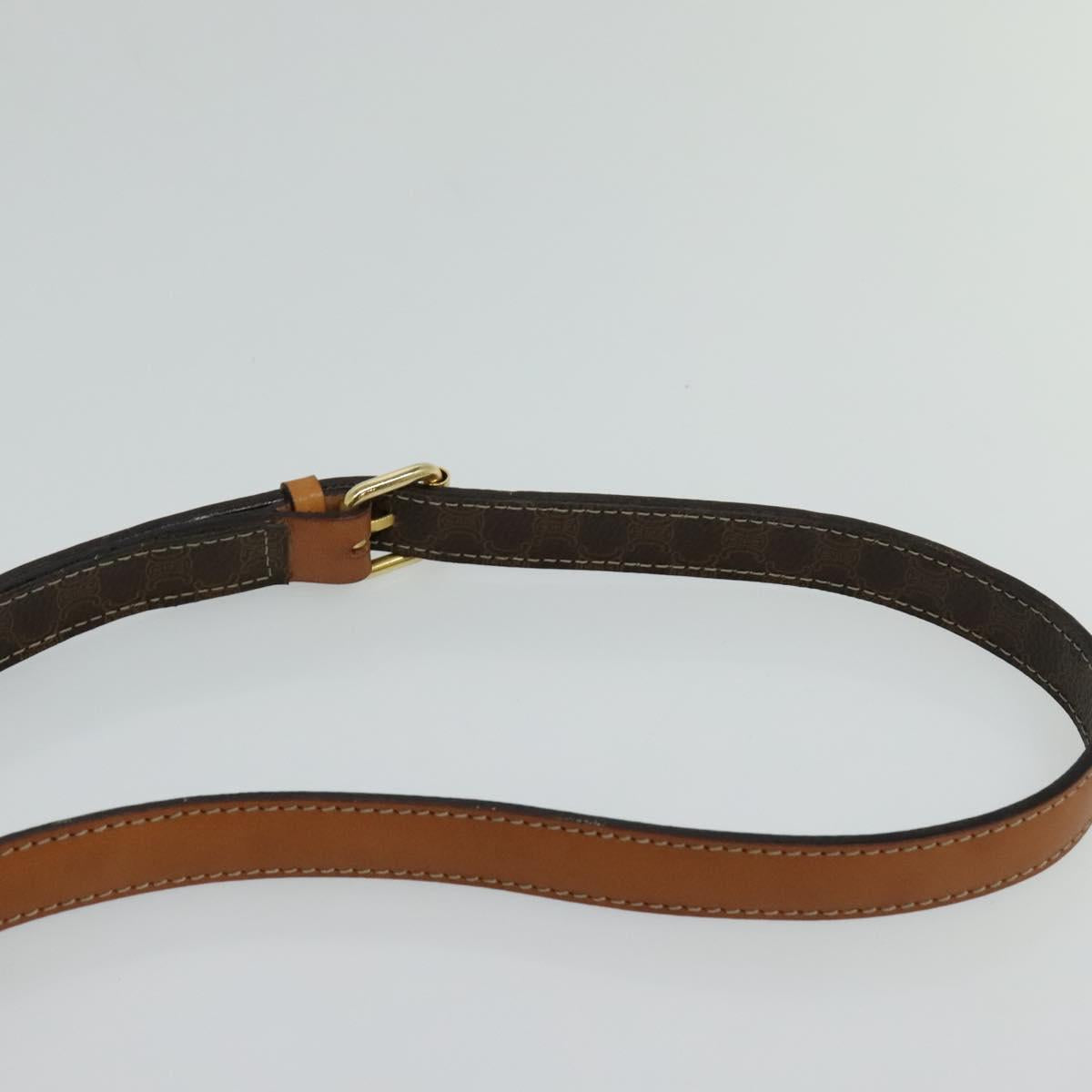 CELINE Macadam Canvas Shoulder Bag PVC Brown Gold Auth 113509