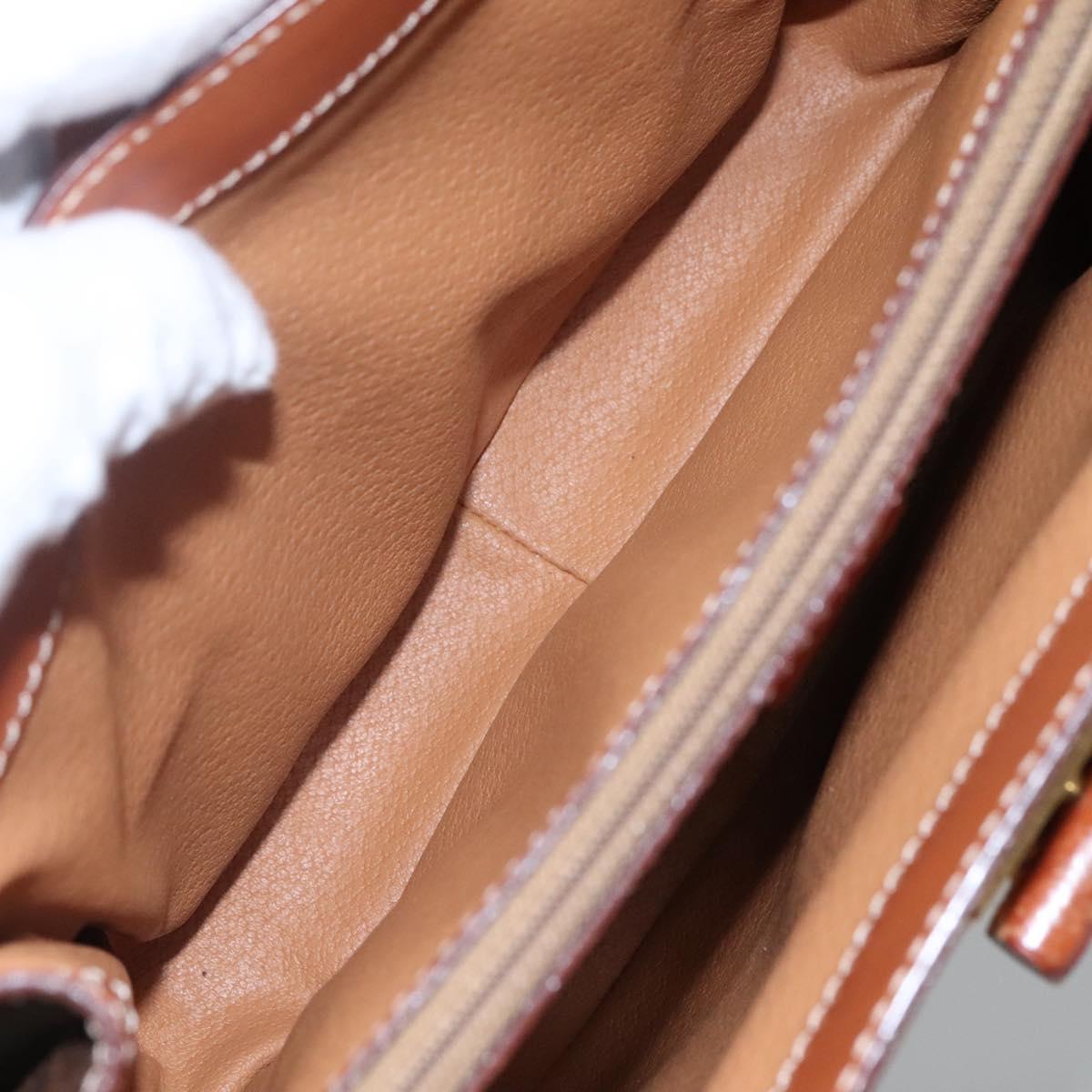 CELINE Macadam Canvas Hand Bag PVC Leather 2way Brown Auth 113560