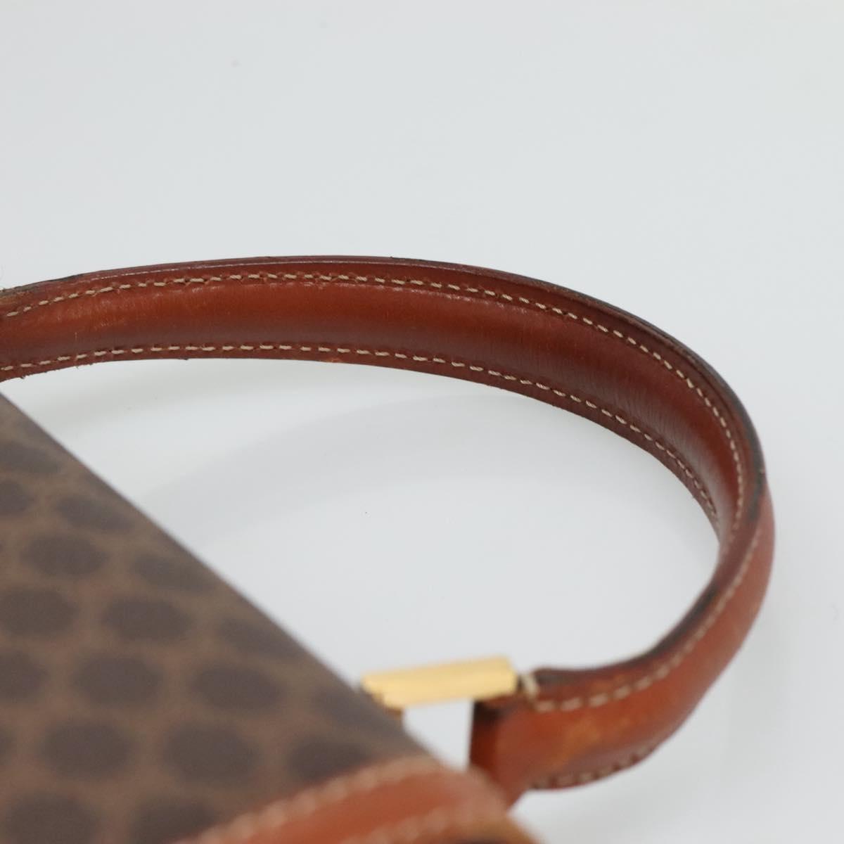 CELINE Macadam Canvas Hand Bag PVC Leather 2way Brown Auth 113560