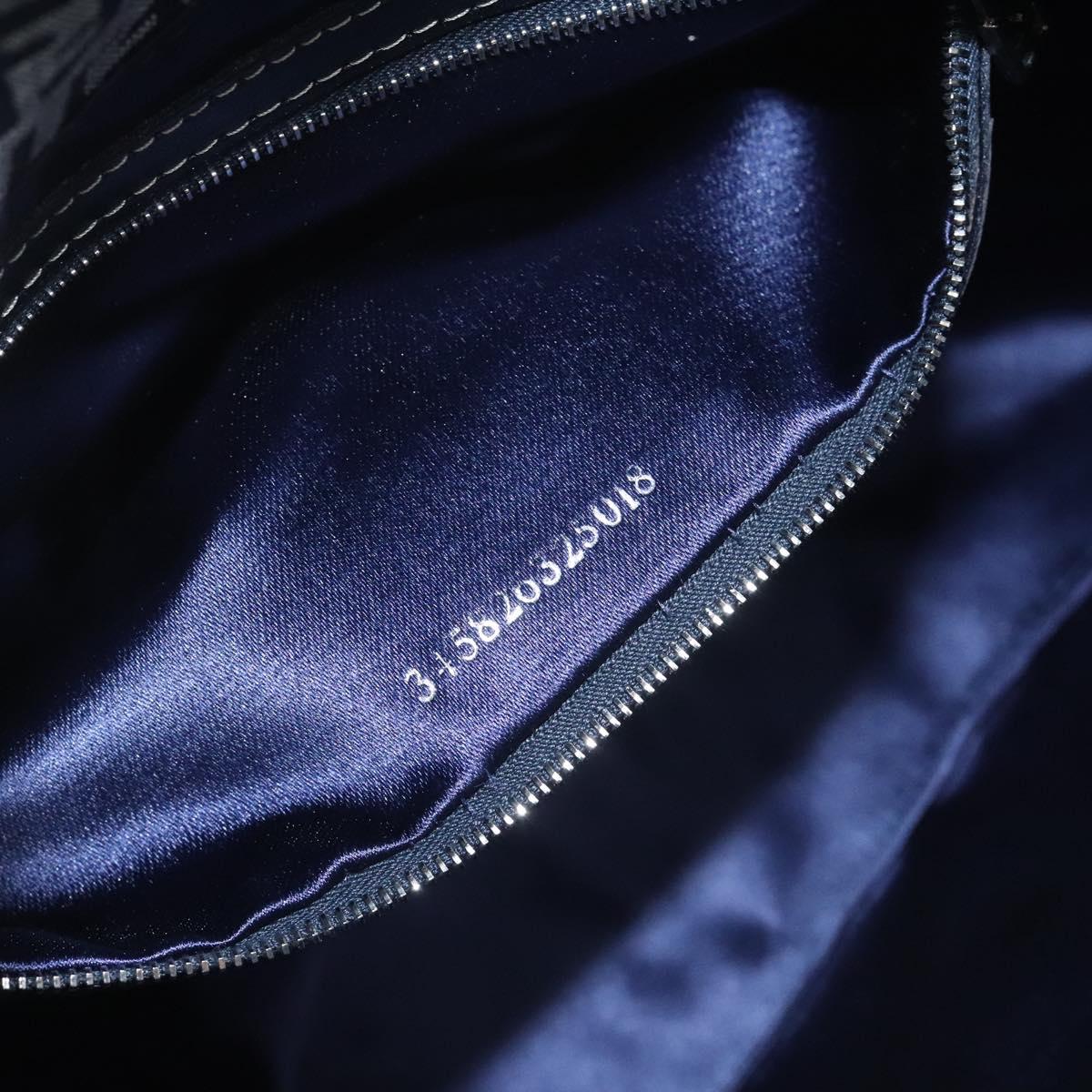 FENDI Zucchino Canvas Mamma Baguette Shoulder Bag Navy Auth 113562V