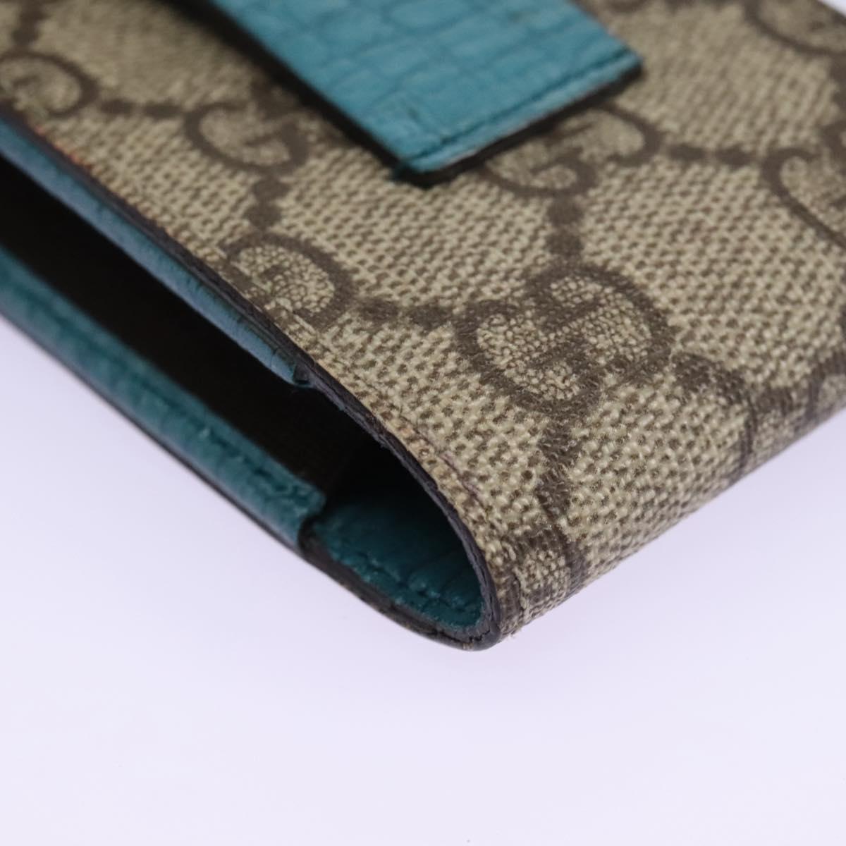 GUCCI GG Supreme Pouch PVC Leather Beige 125848 Auth 113564
