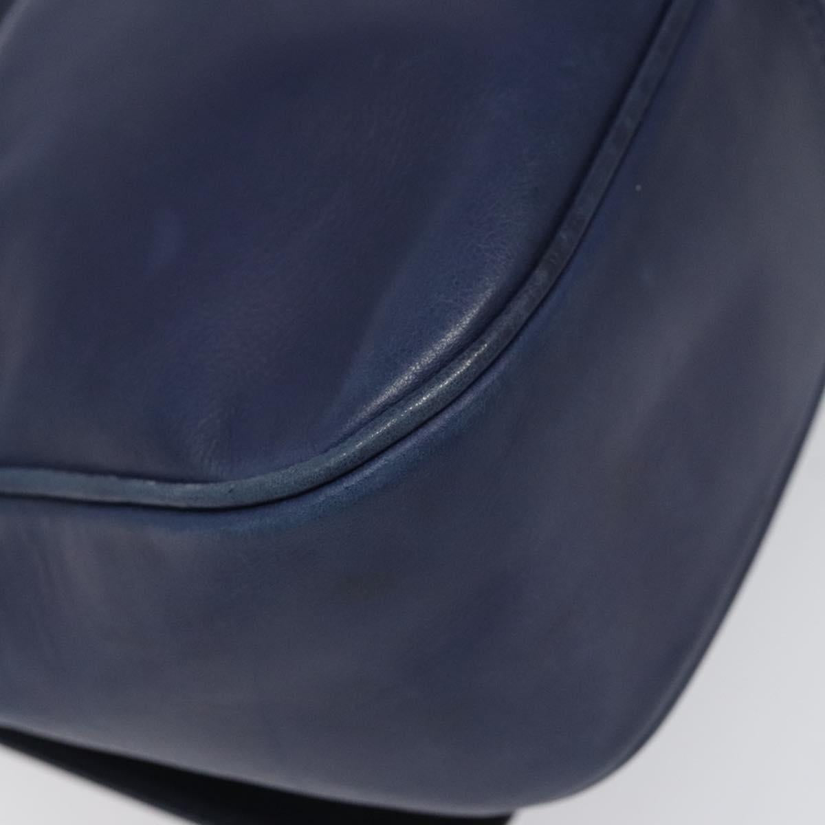 CELINE Shoulder Bag Leather Blue Auth 113569