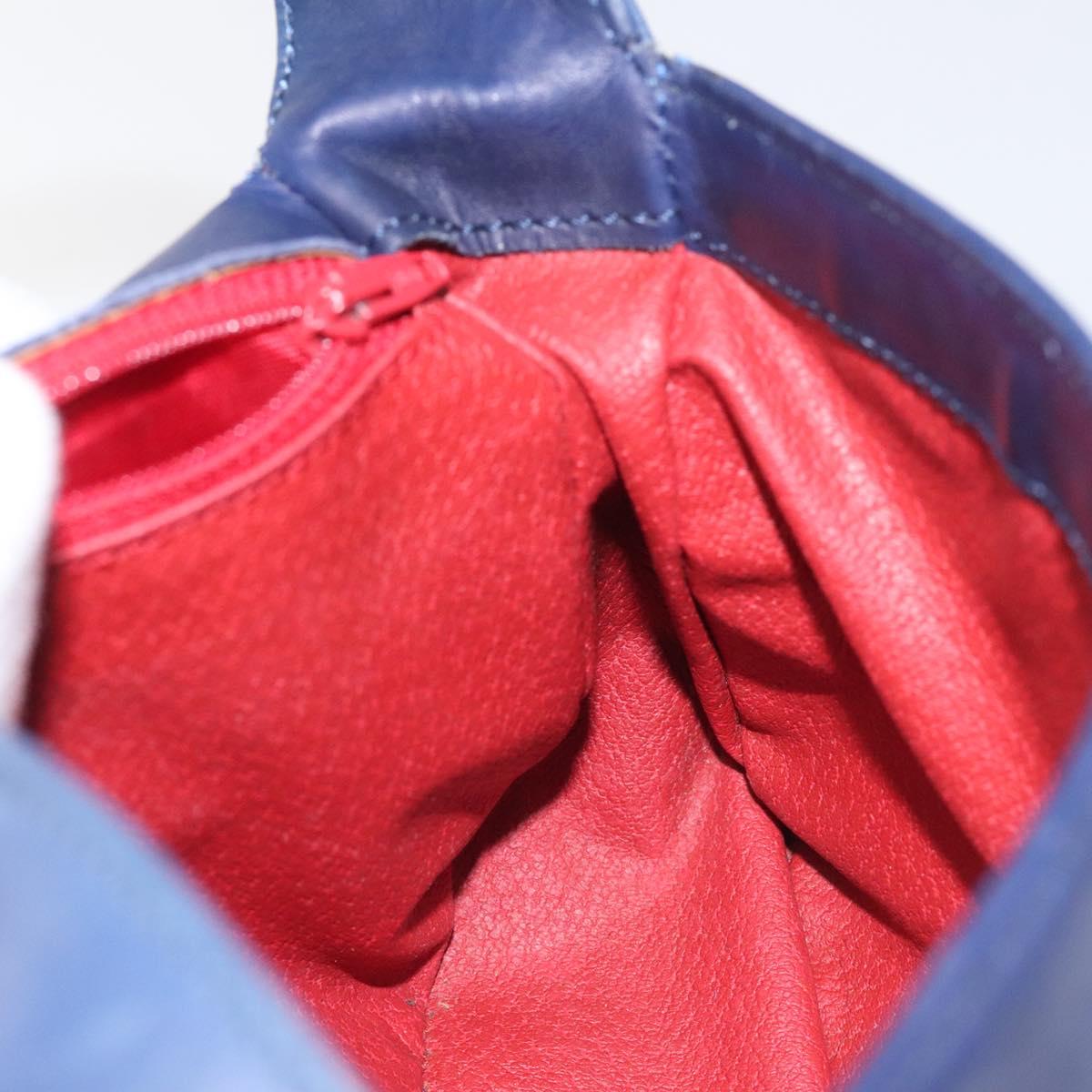 CELINE Shoulder Bag Leather Blue Auth 113569