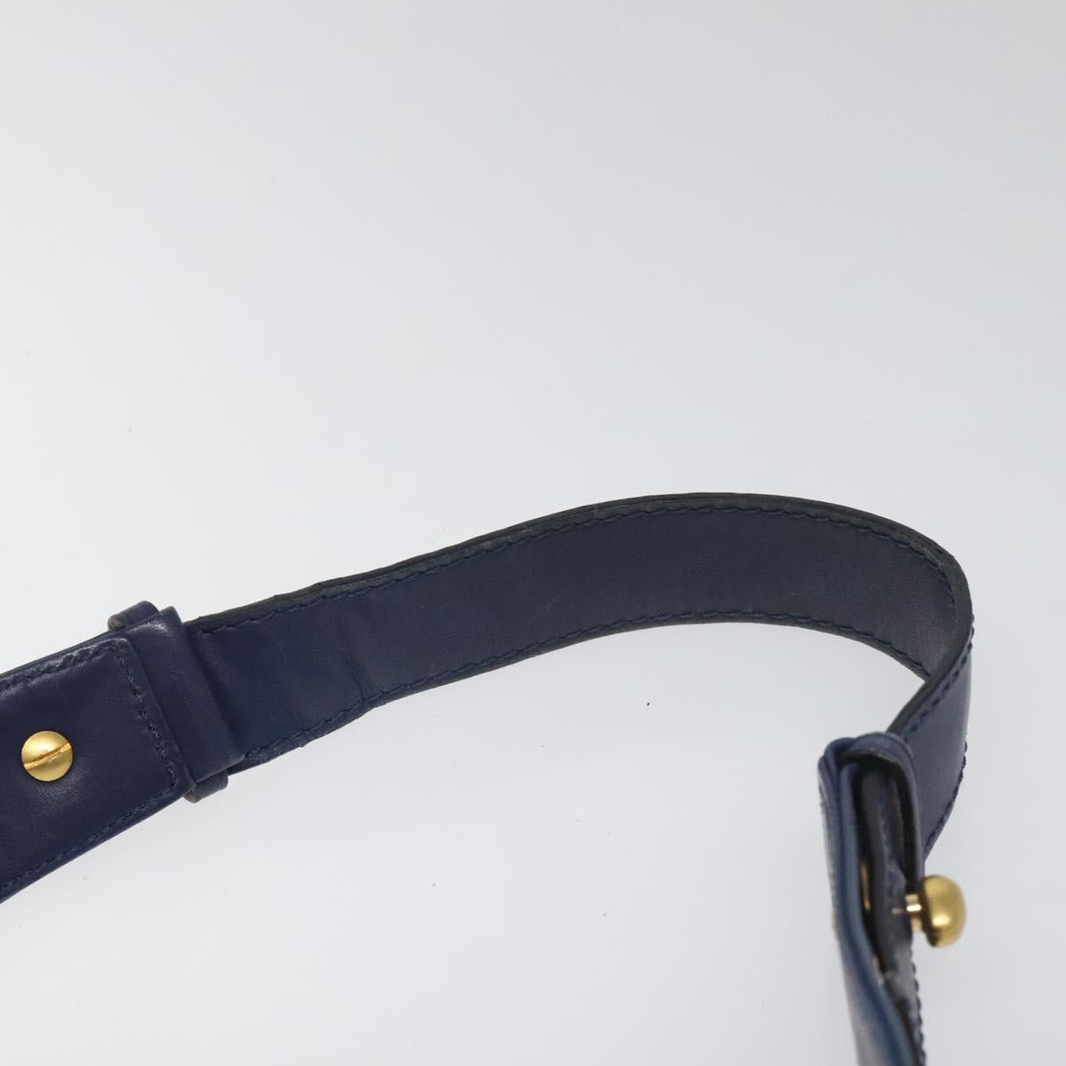 CELINE Shoulder Bag Leather Blue Auth 113569