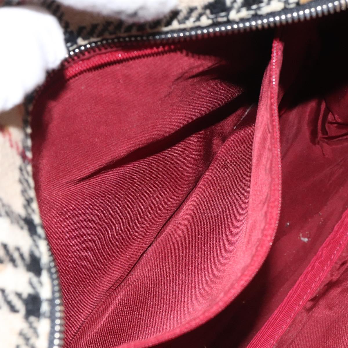 BURBERRY Nova Check Hand Bag Wool Beige Auth 113600