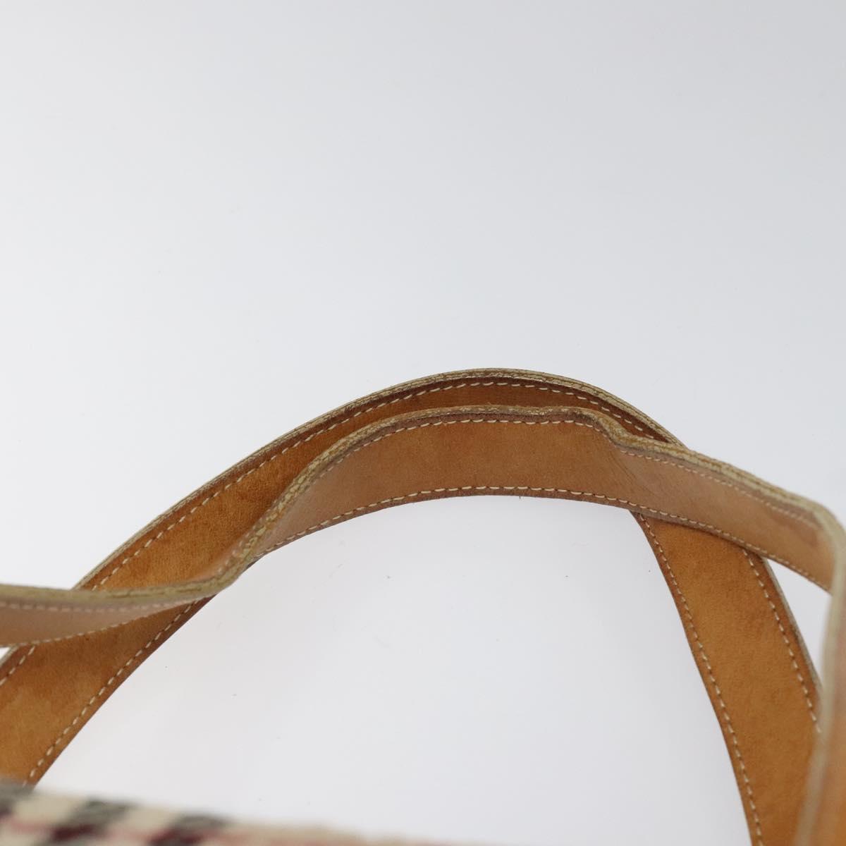 BURBERRY Nova Check Hand Bag Wool Beige Auth 113600