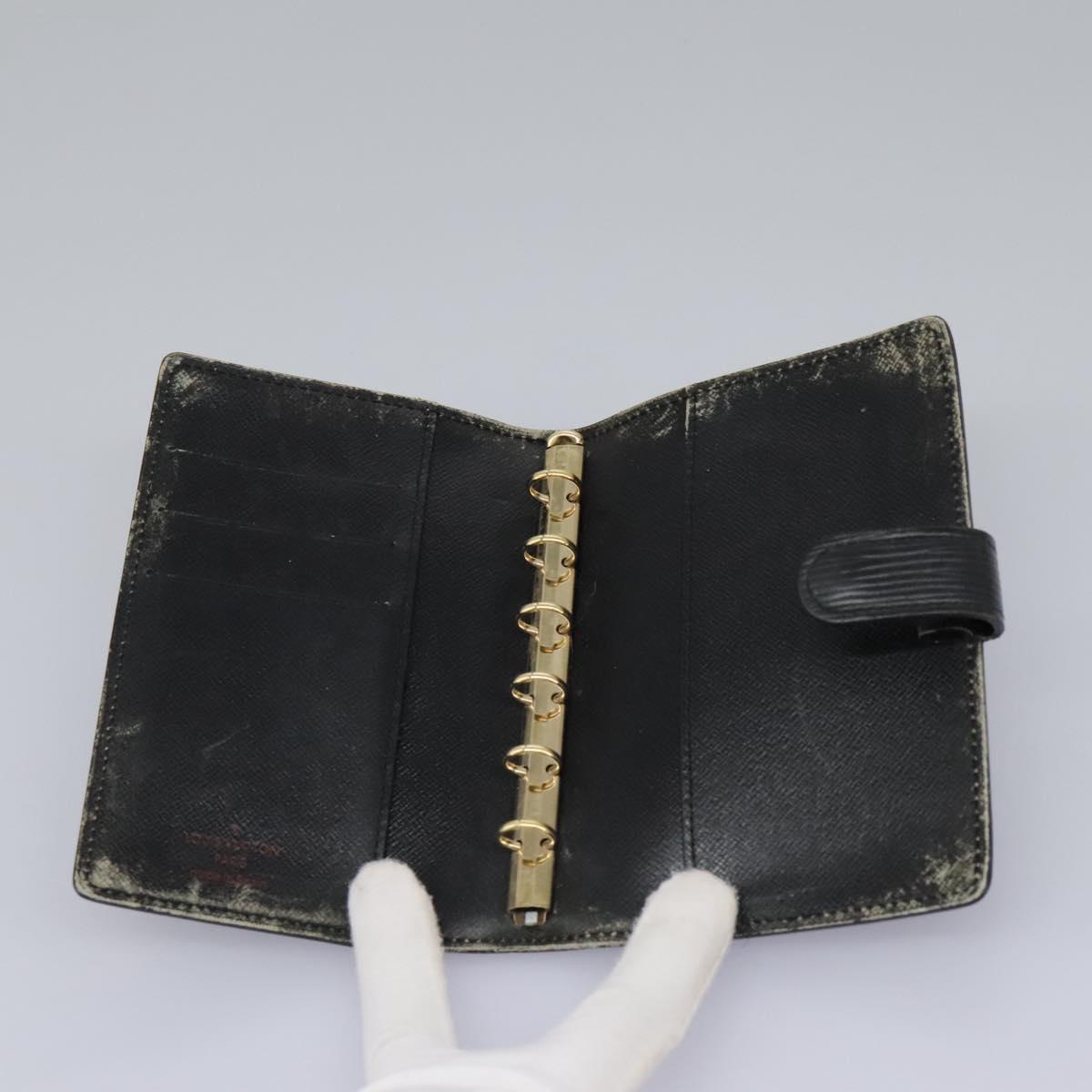 LOUIS VUITTON Epi Agenda PM Day Planner Cover Black R20052 LV Auth 113605