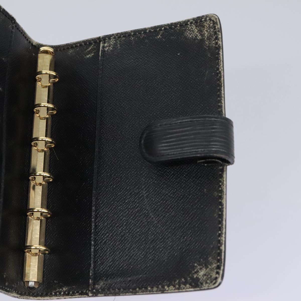 LOUIS VUITTON Epi Agenda PM Day Planner Cover Black R20052 LV Auth 113605