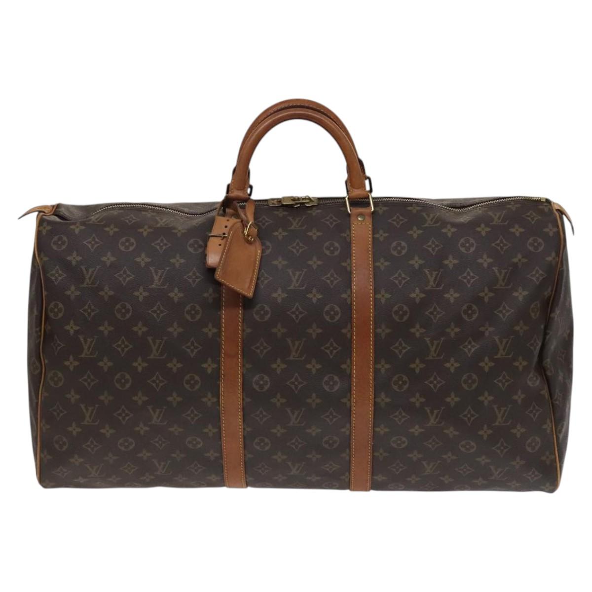 LOUIS VUITTON Monogram Keepall 60 Boston Bag M41422 LV Auth 113686
