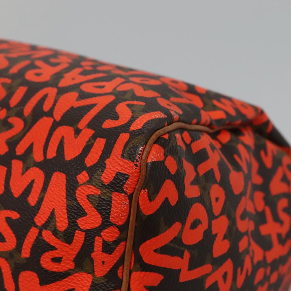 LOUIS VUITTON Monogram Graffiti Speedy 30 Hand Bag Orange M93705 LV Auth 113708A