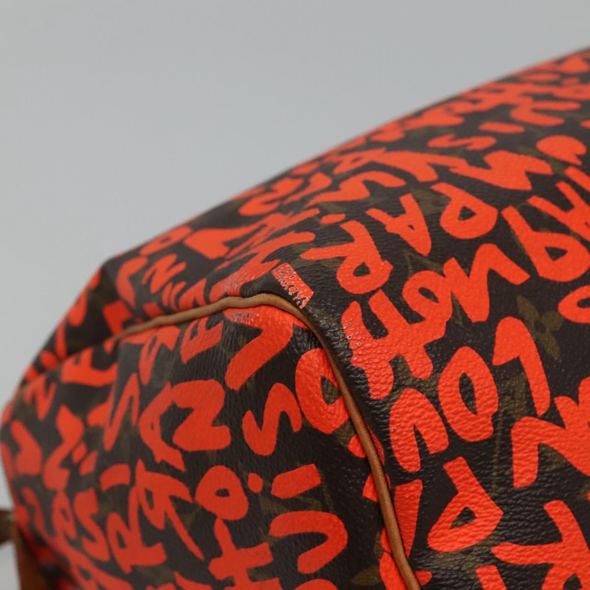 LOUIS VUITTON Monogram Graffiti Speedy 30 Hand Bag Orange M93705 LV Auth 113708A