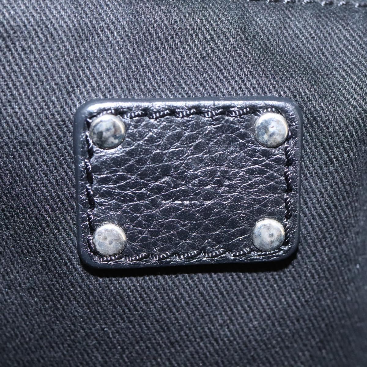 Chloe Mr Paddington Hand Bag Leather Black Silver Auth 113730V