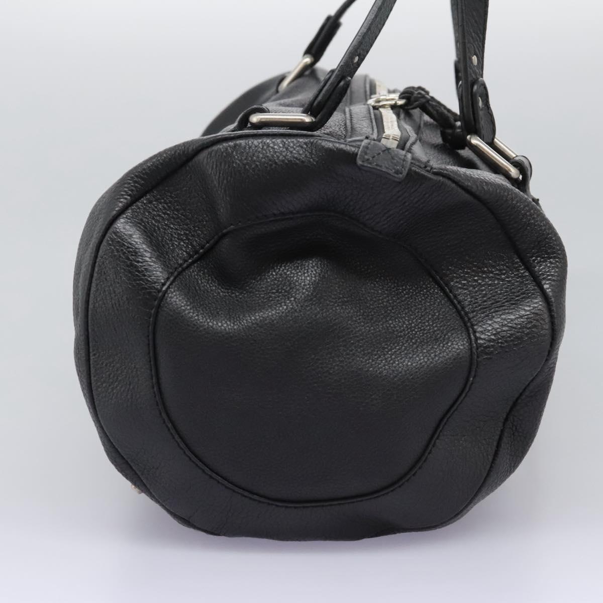 Chloe Mr Paddington Hand Bag Leather Black Silver Auth 113730V