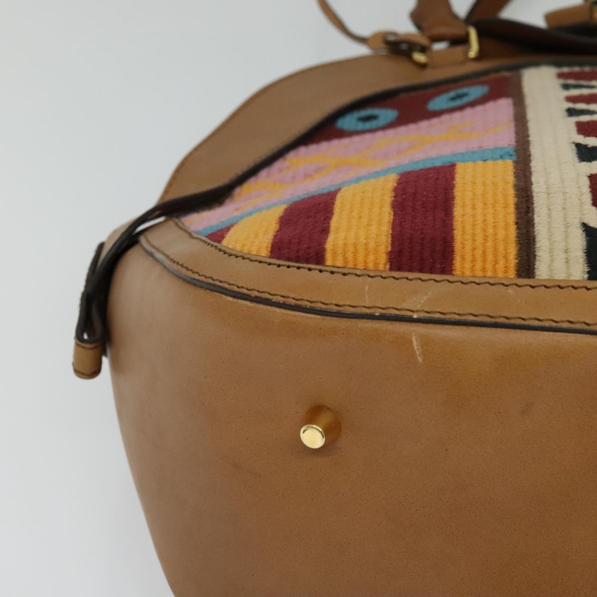 BURBERRY Hand Bag Leather 2way Beige Auth 113749V