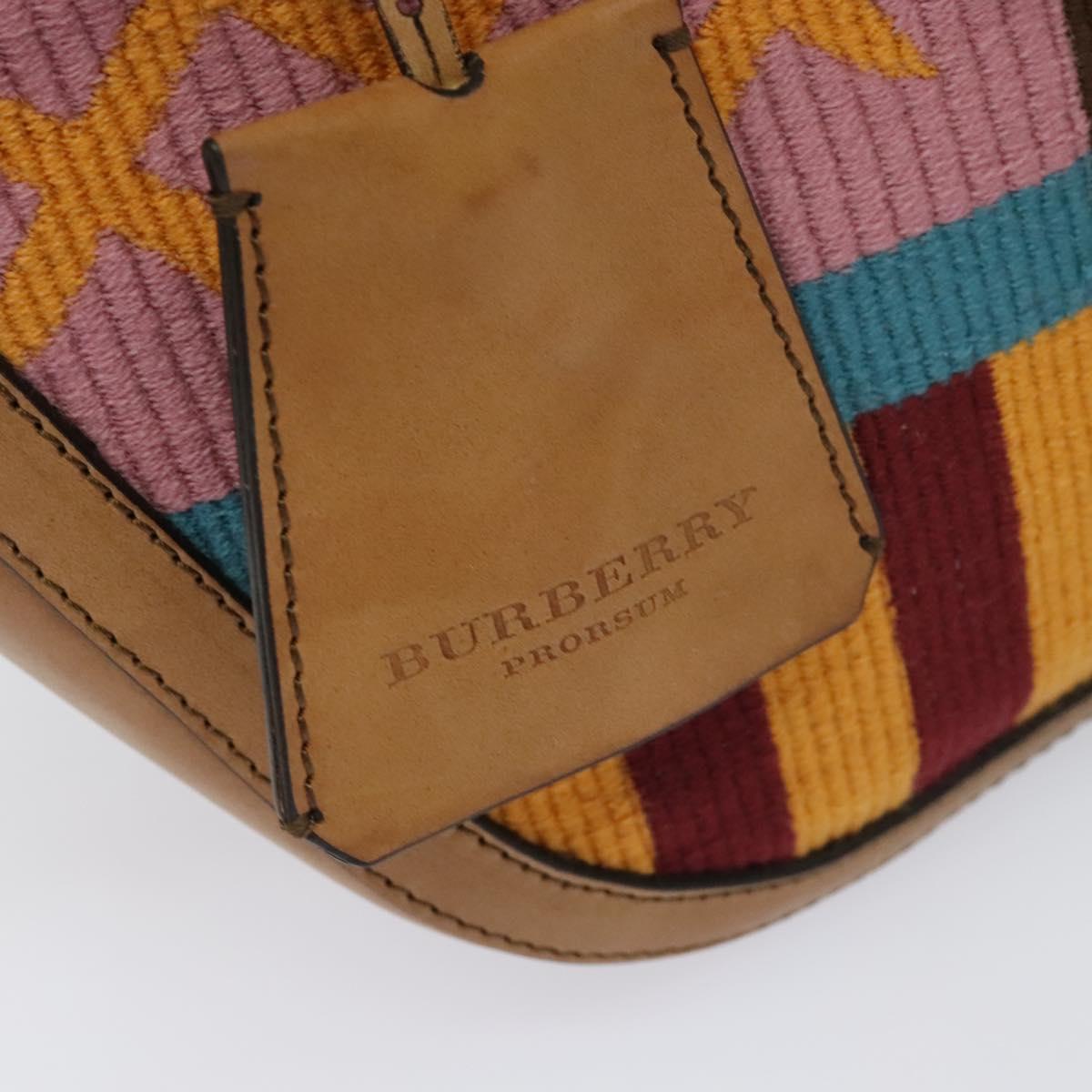 BURBERRY Hand Bag Leather 2way Beige Auth 113749V