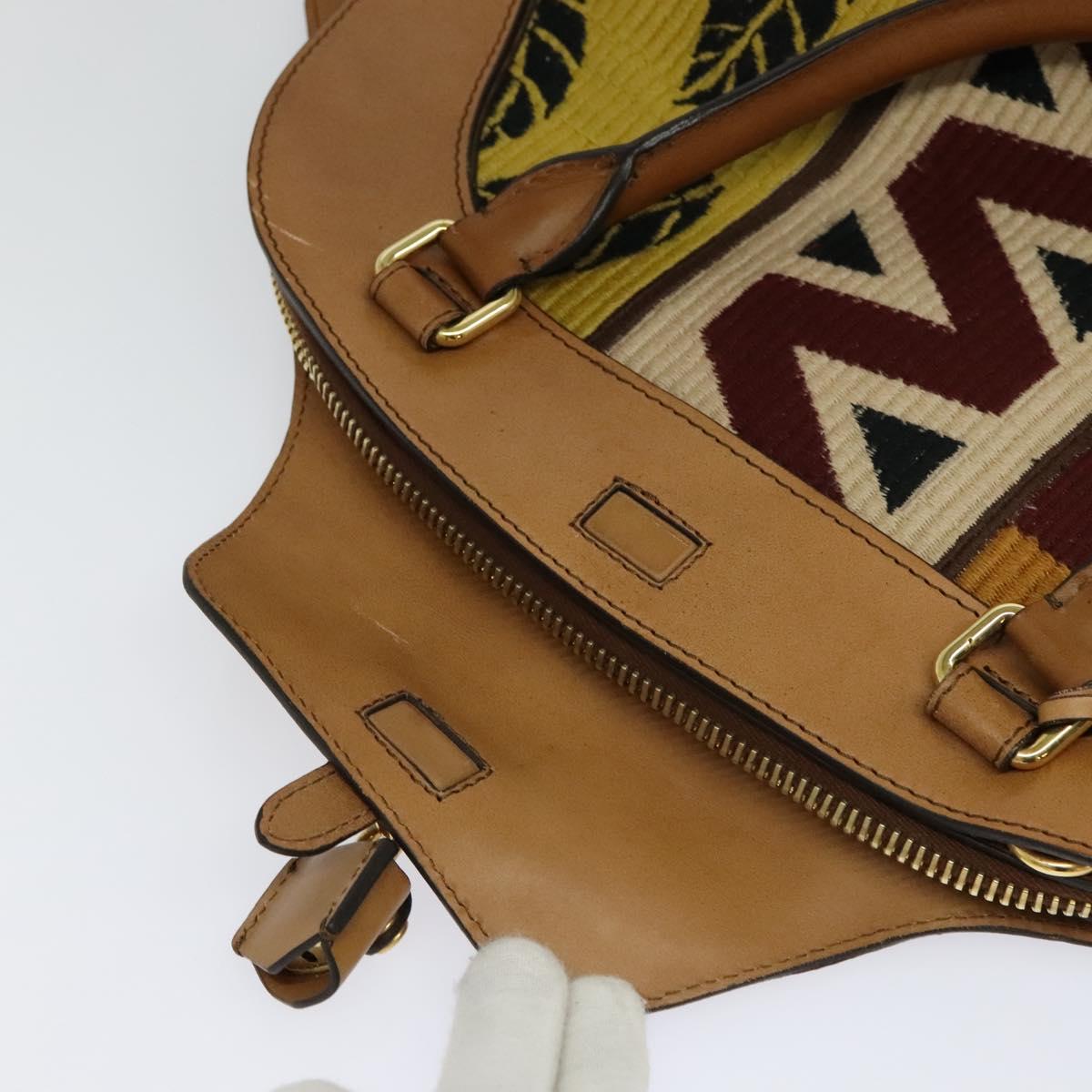 BURBERRY Hand Bag Leather 2way Beige Auth 113749V