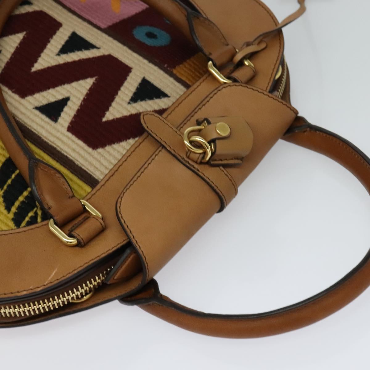 BURBERRY Hand Bag Leather 2way Beige Auth 113749V