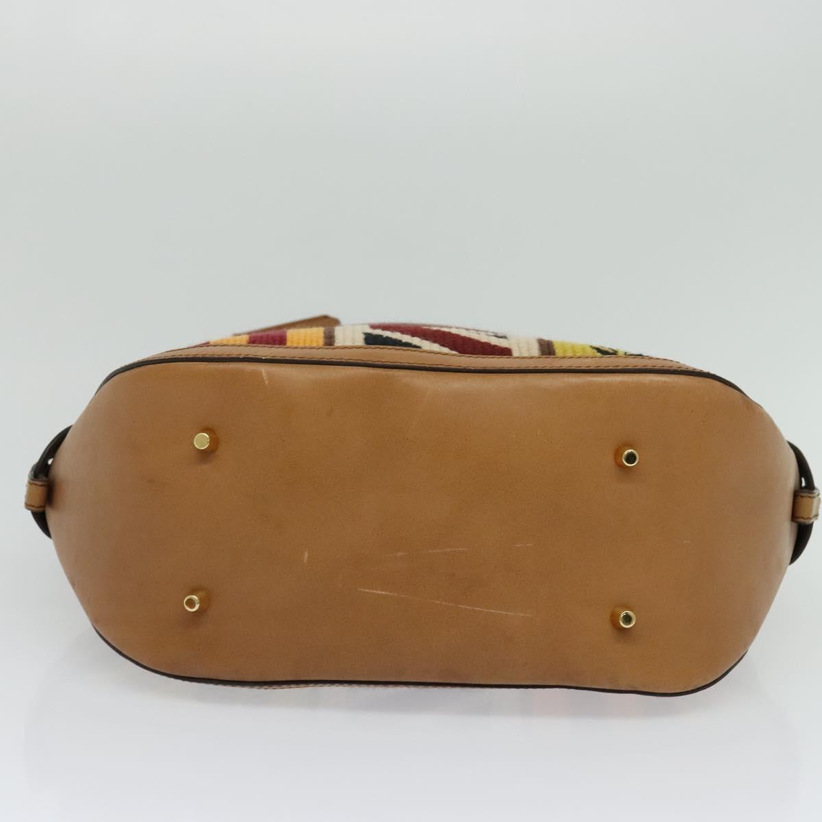 BURBERRY Hand Bag Leather 2way Beige Auth 113749V