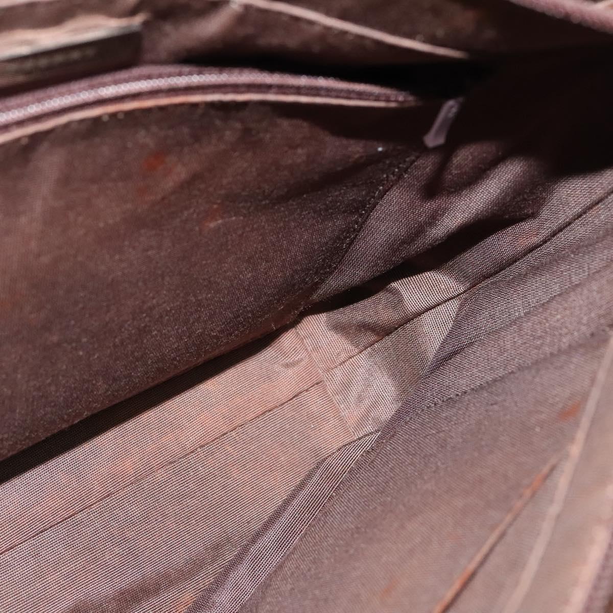 BURBERRY Nova Check Shoulder Bag Canvas Leather Beige Brown Silver Auth 113752