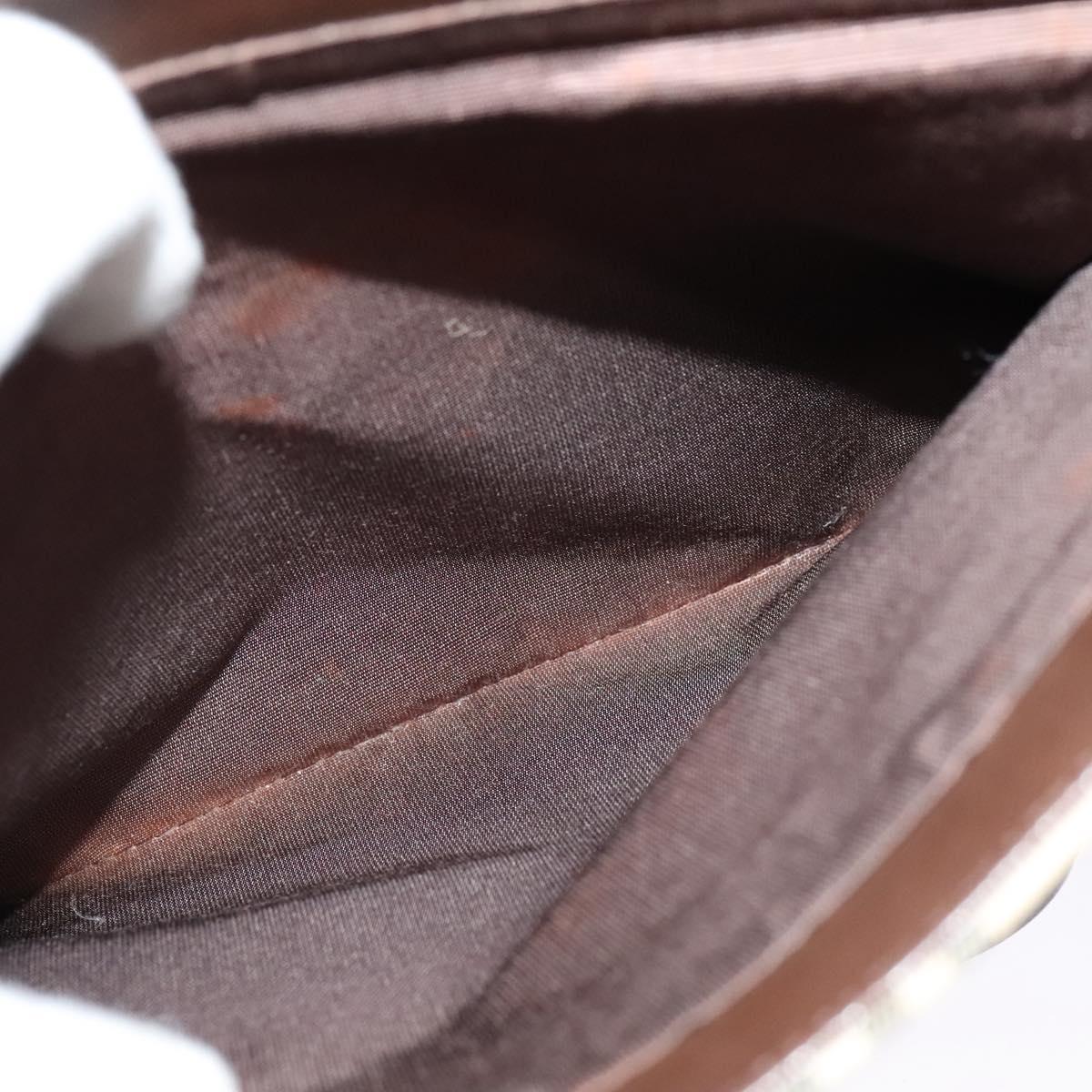 BURBERRY Nova Check Shoulder Bag Canvas Leather Beige Brown Silver Auth 113752