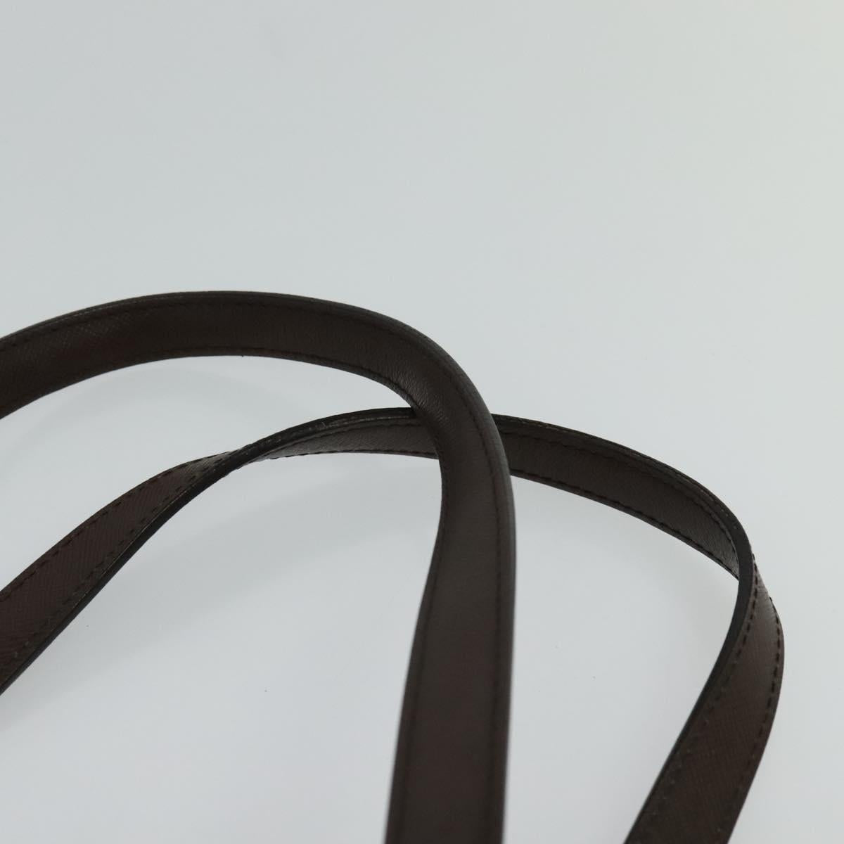 BURBERRY Nova Check Shoulder Bag Canvas Leather Beige Brown Silver Auth 113752