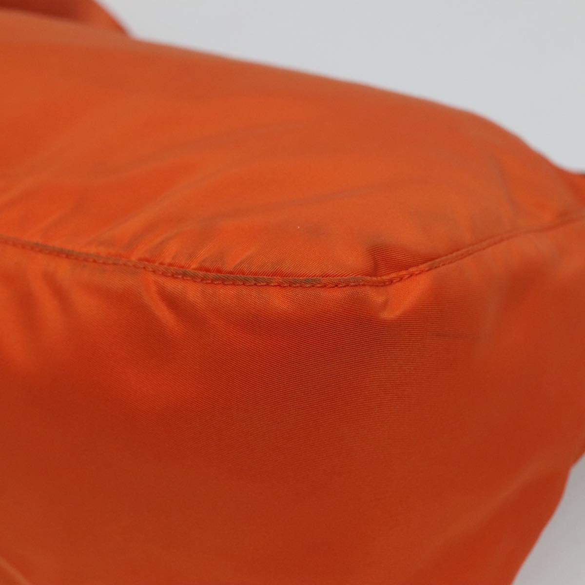 PRADA Shoulder Bag Nylon Orange Gold Auth 113766V