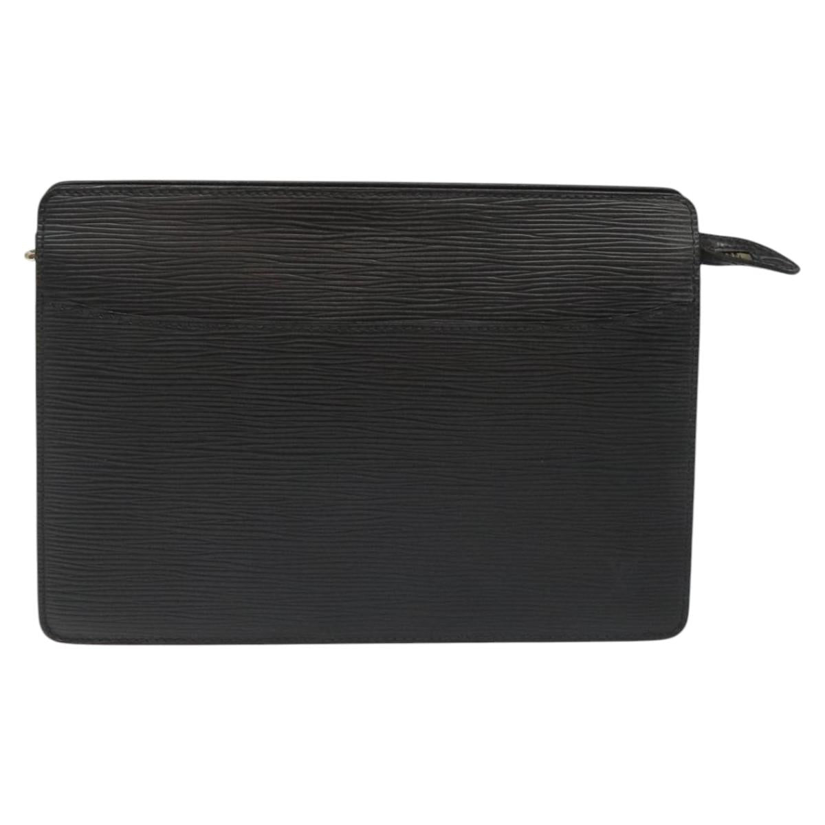 LOUIS VUITTON Epi Pochette Homme Clutch Bag Black Noir M52522 LV Auth 113778