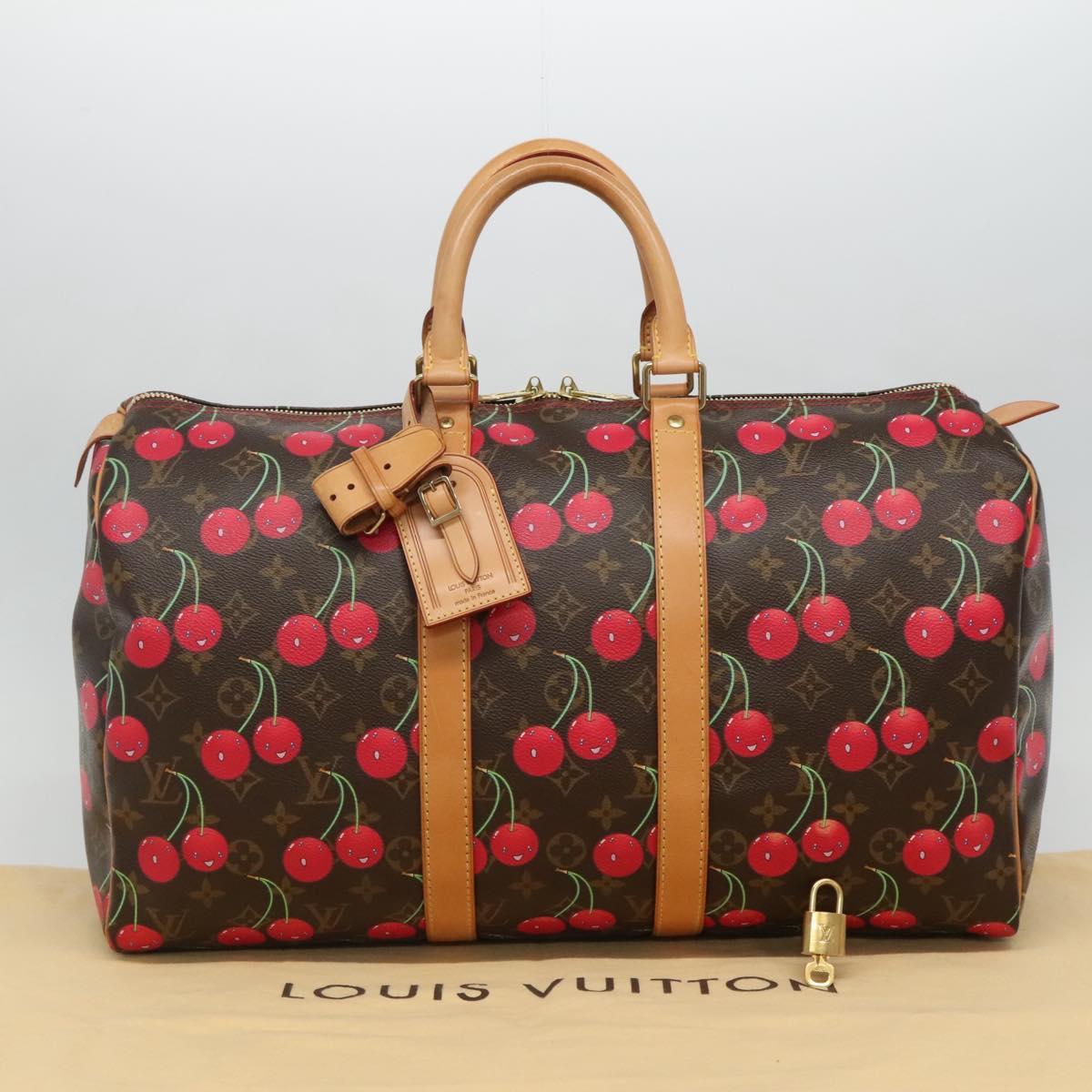 LOUIS VUITTON Monogram Cherry Keepall 45 Boston Bag M95011 LV Auth 113808SAM