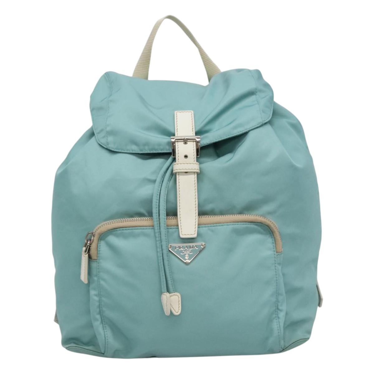 PRADA Backpack Nylon Light Blue Auth 113817V